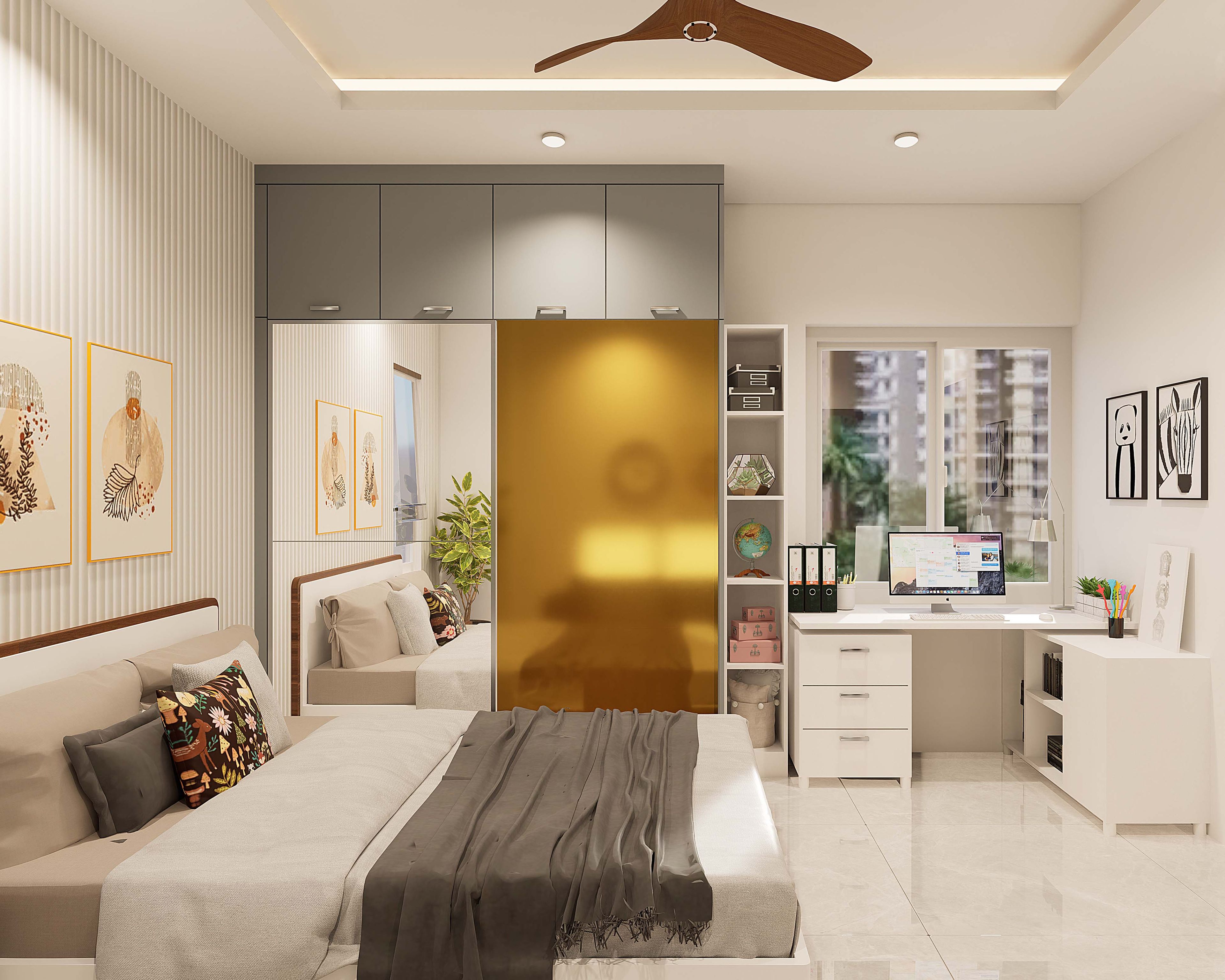 2-Door Sliding Wardrobe Design - Livspace