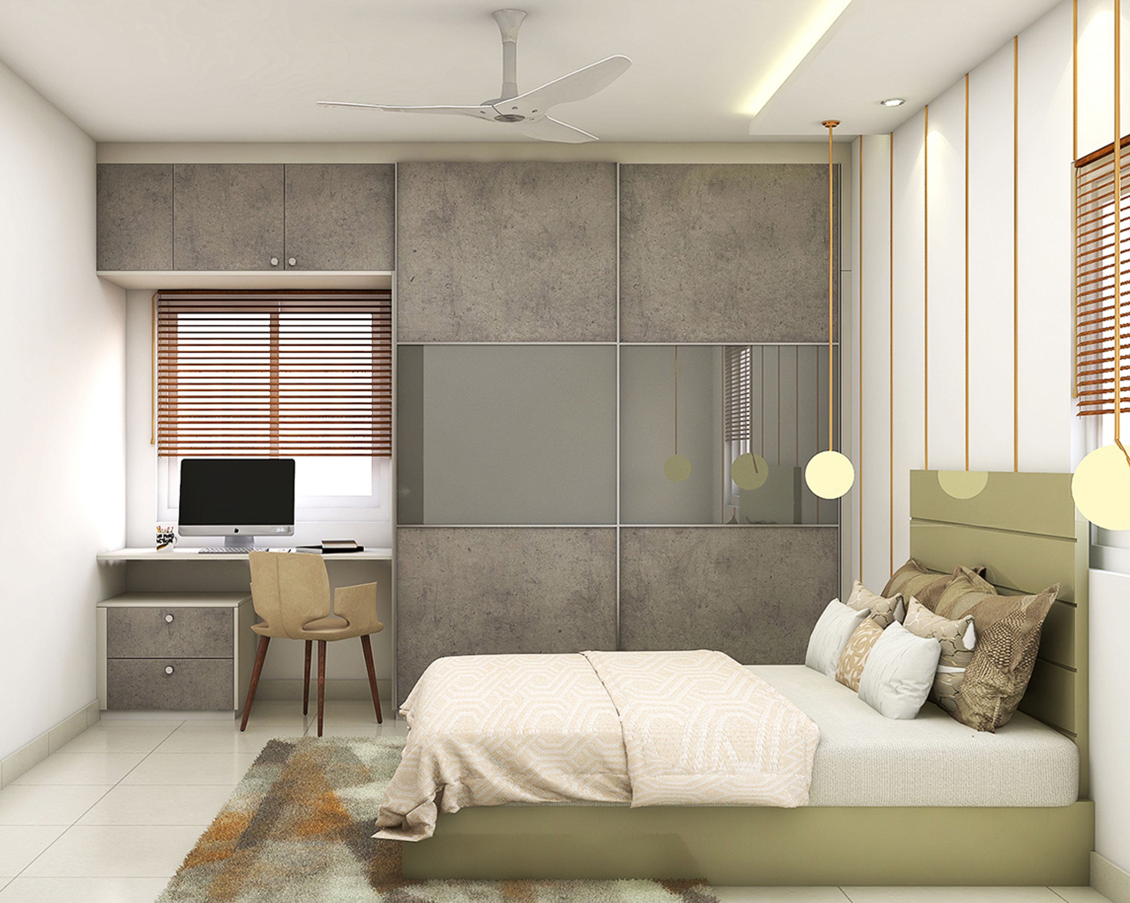 Contemporary Two Door Wardrobe Design With Tinted Mirror Panelling