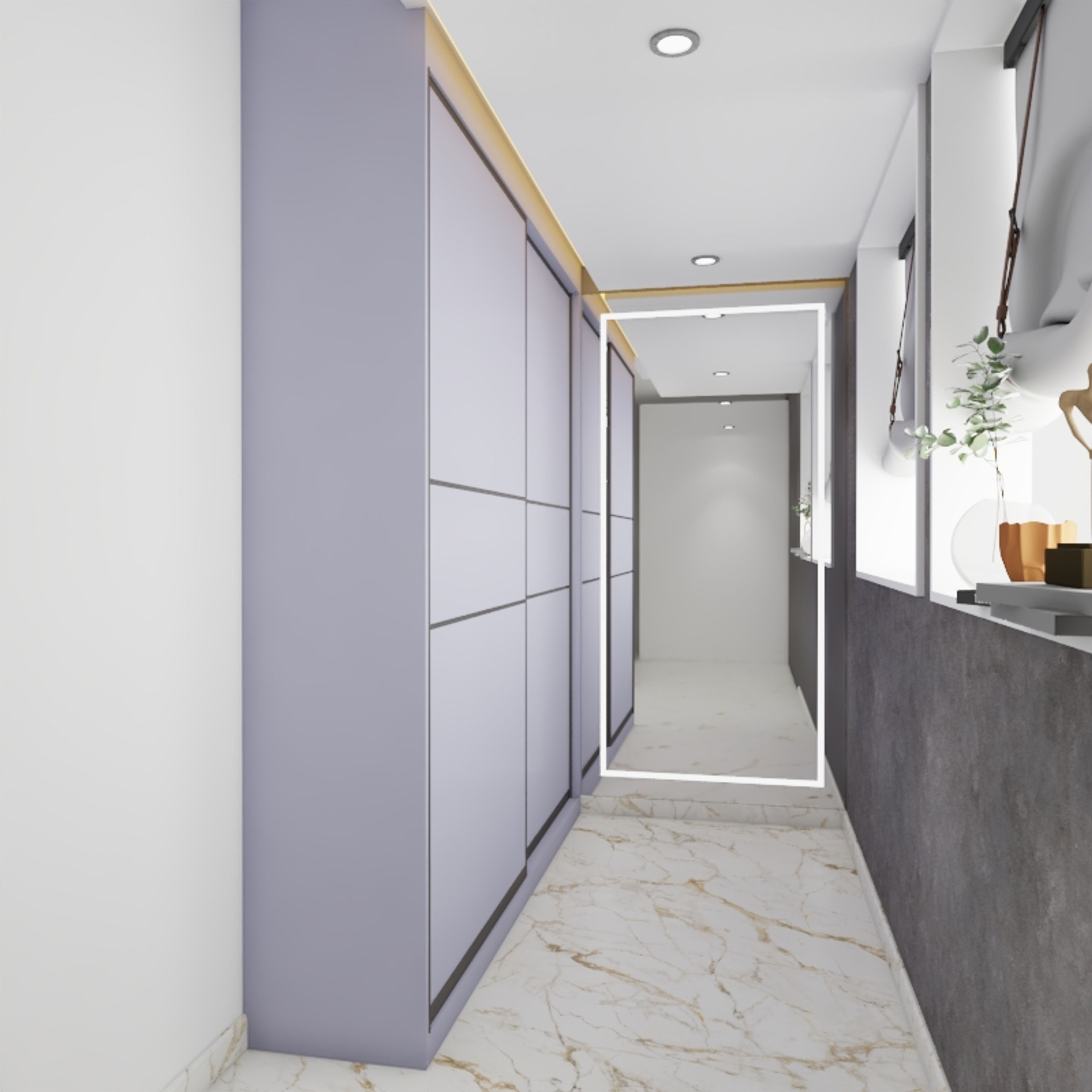 Lilac Sliding Wardrobe Design For Modern Houses