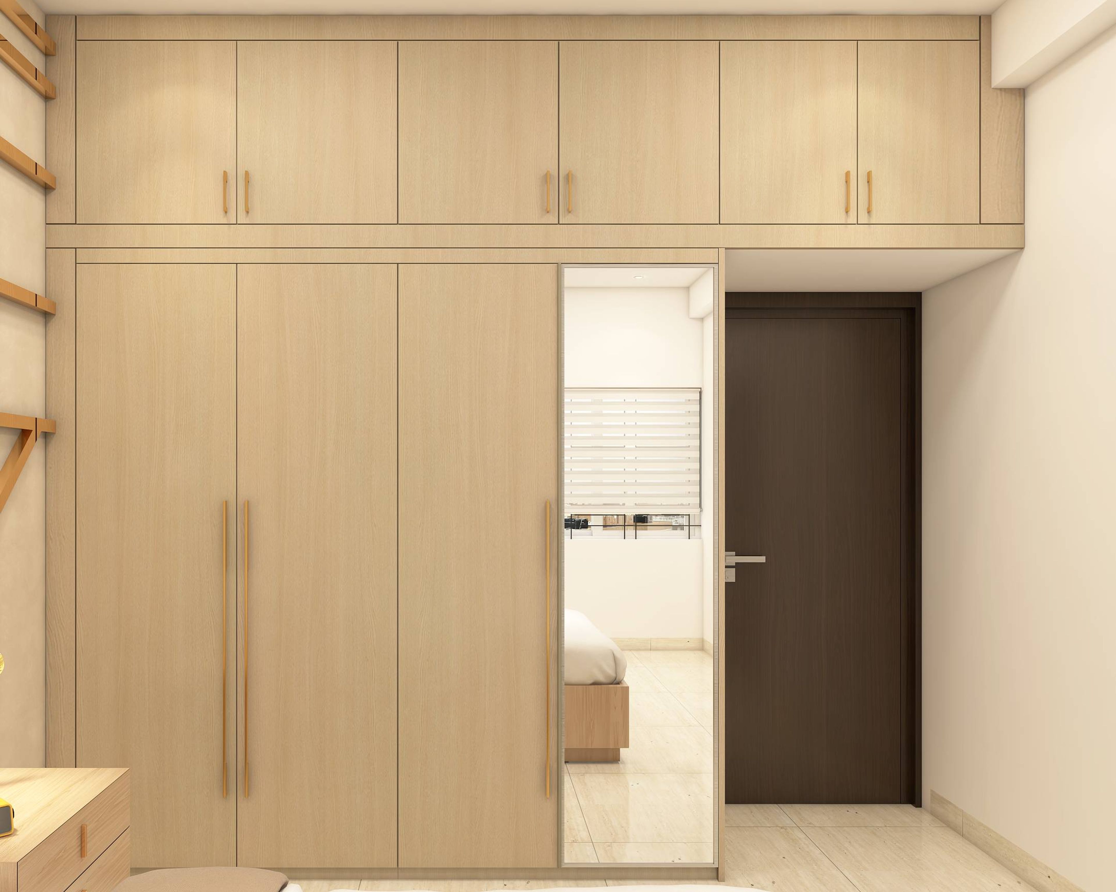 Modern Beige Swing Wardrobe Design