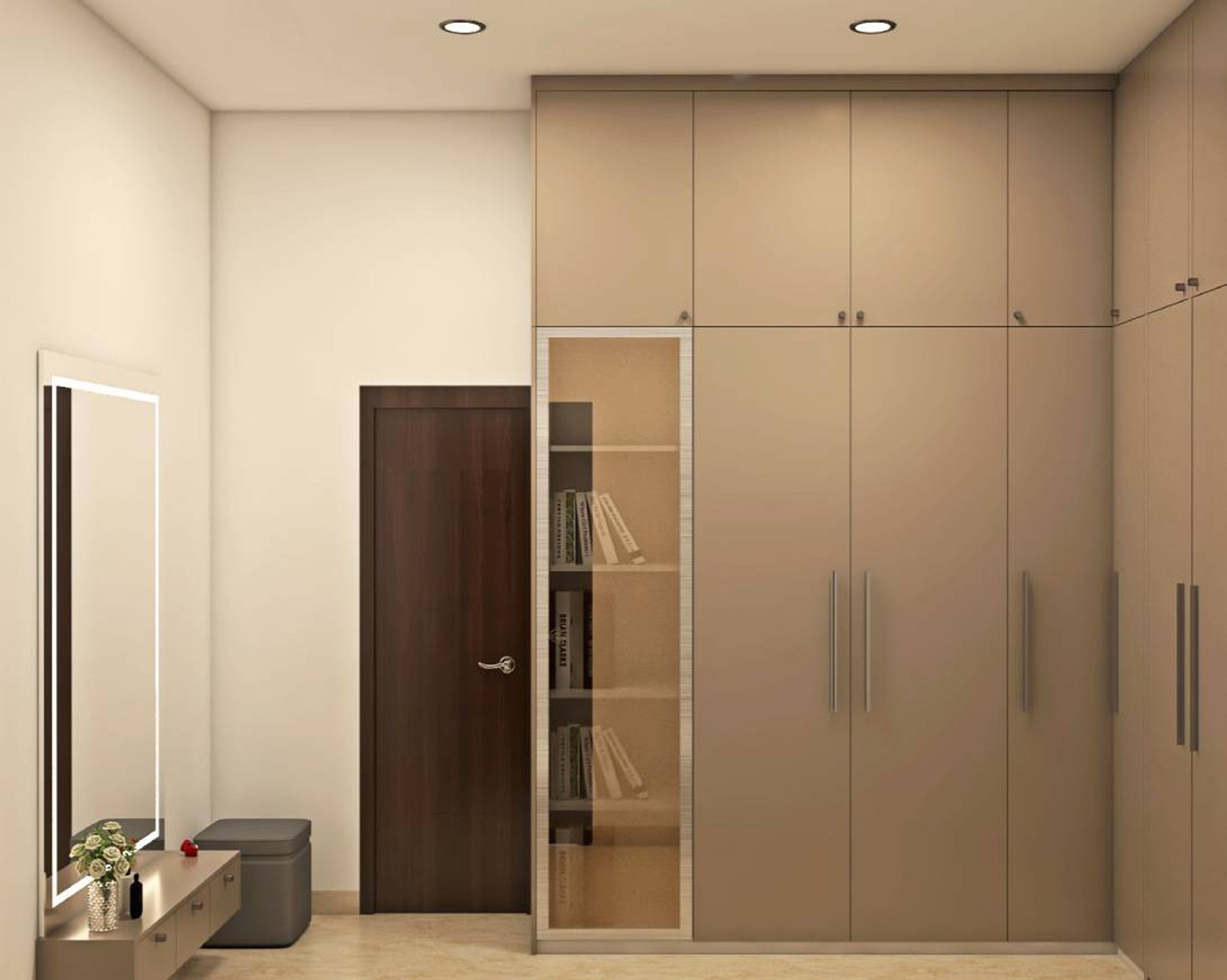 L-Shaped Modern Wardrobe Design With Swing Shutters