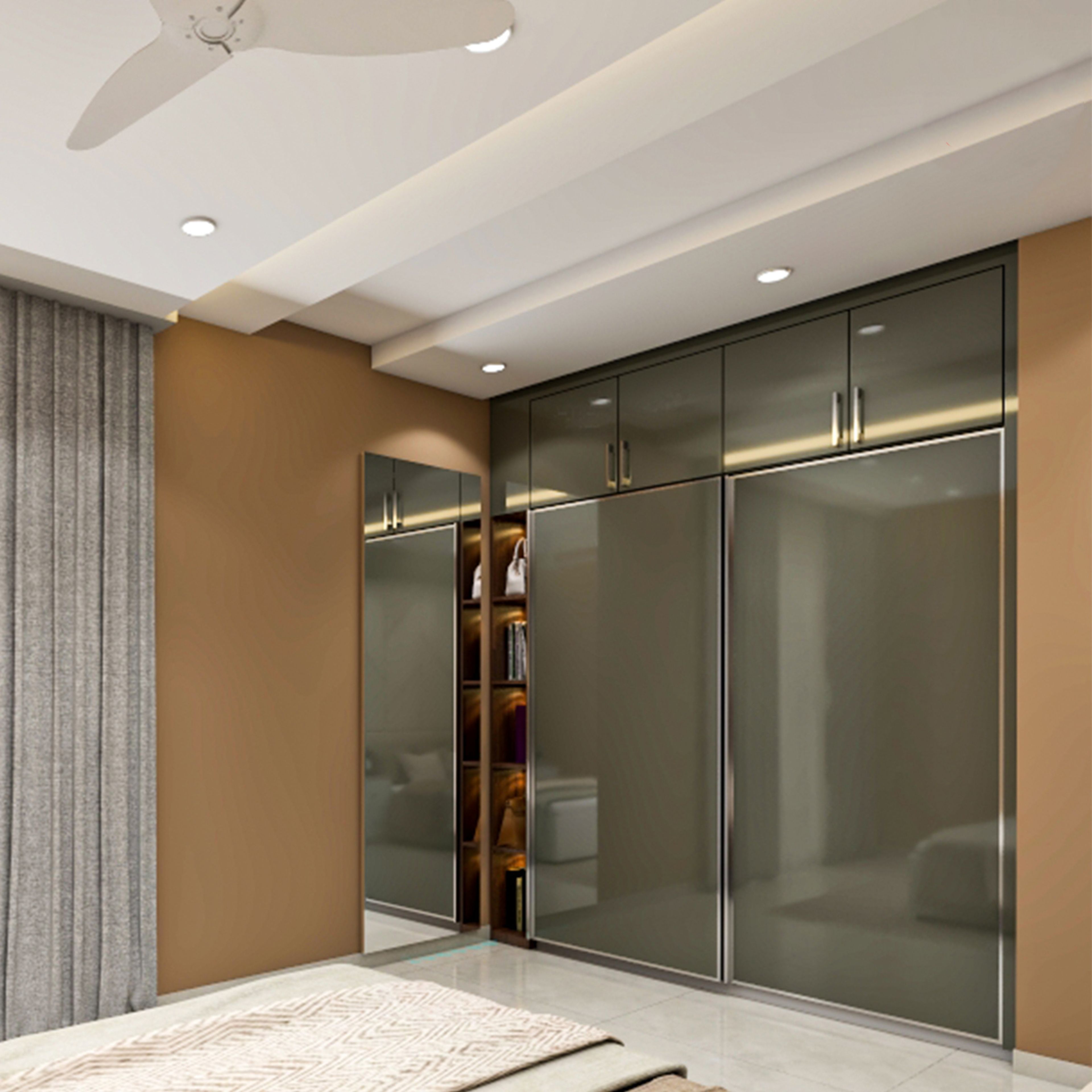 Modern 2-Door Bedroom Wardrobe Design With A Tall Storage Unit
