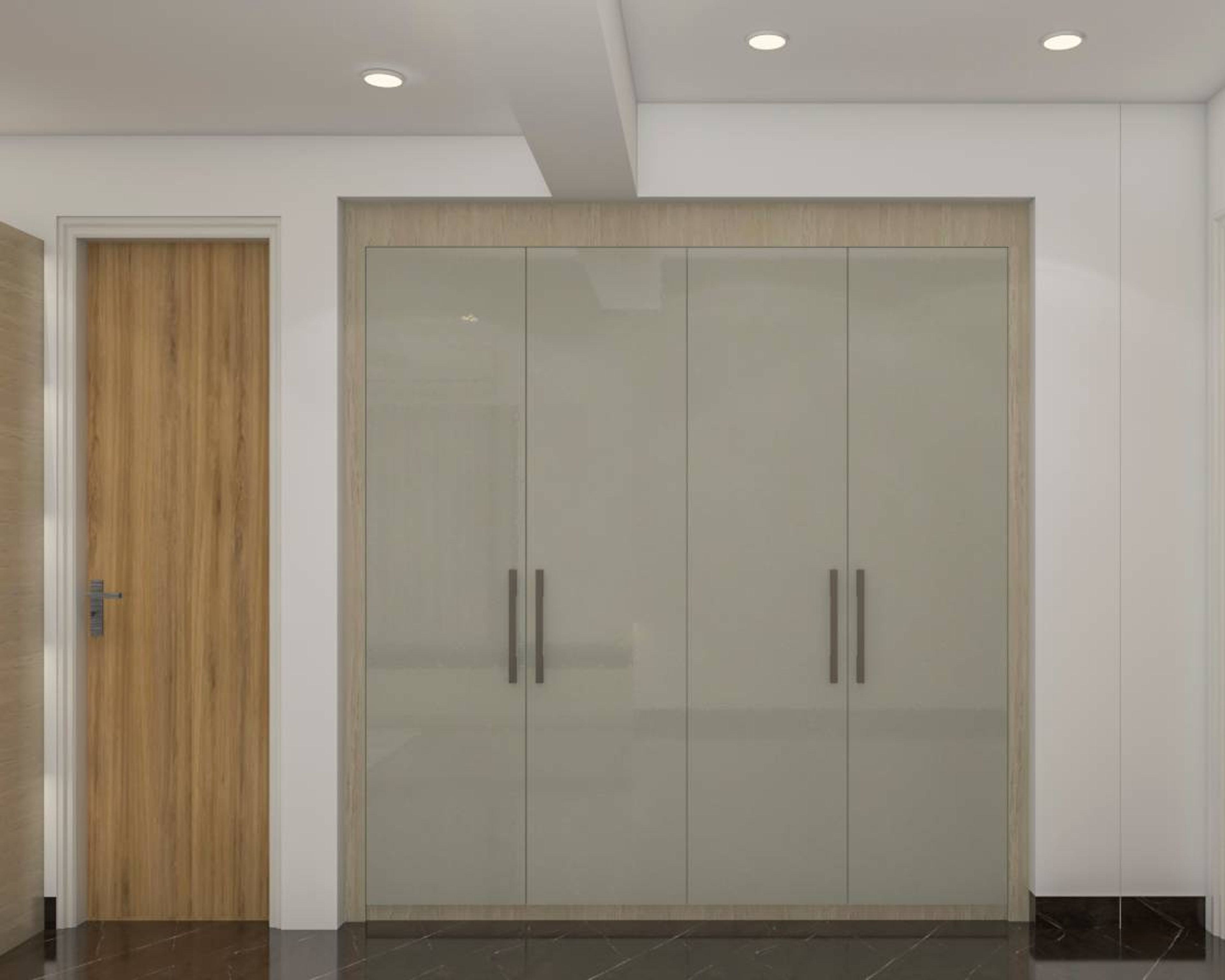 Grey Finished Modern Wardrobe Designed For Compact Spaces