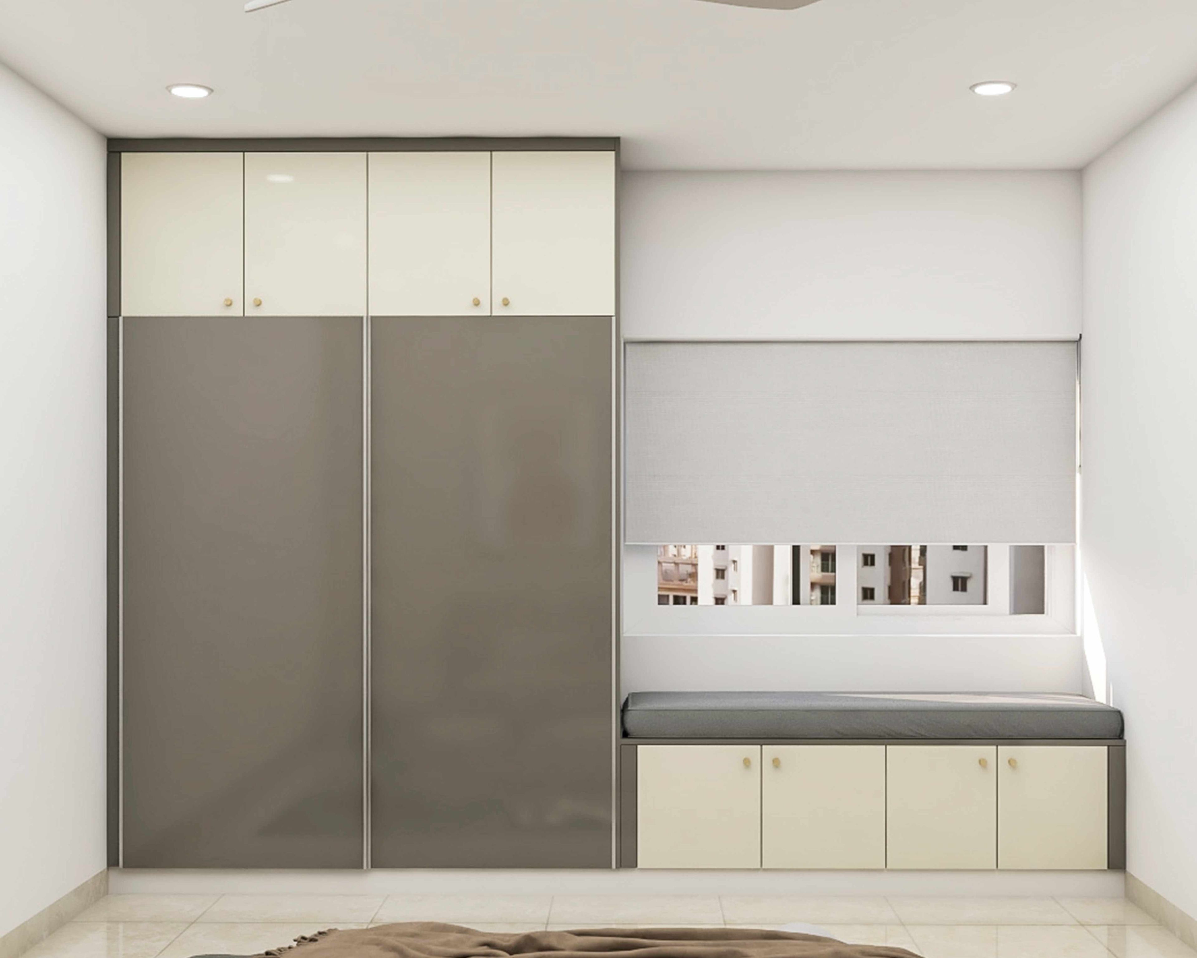 Dual-Tone 2-Door Sliding Wardrobe Design - Livspace