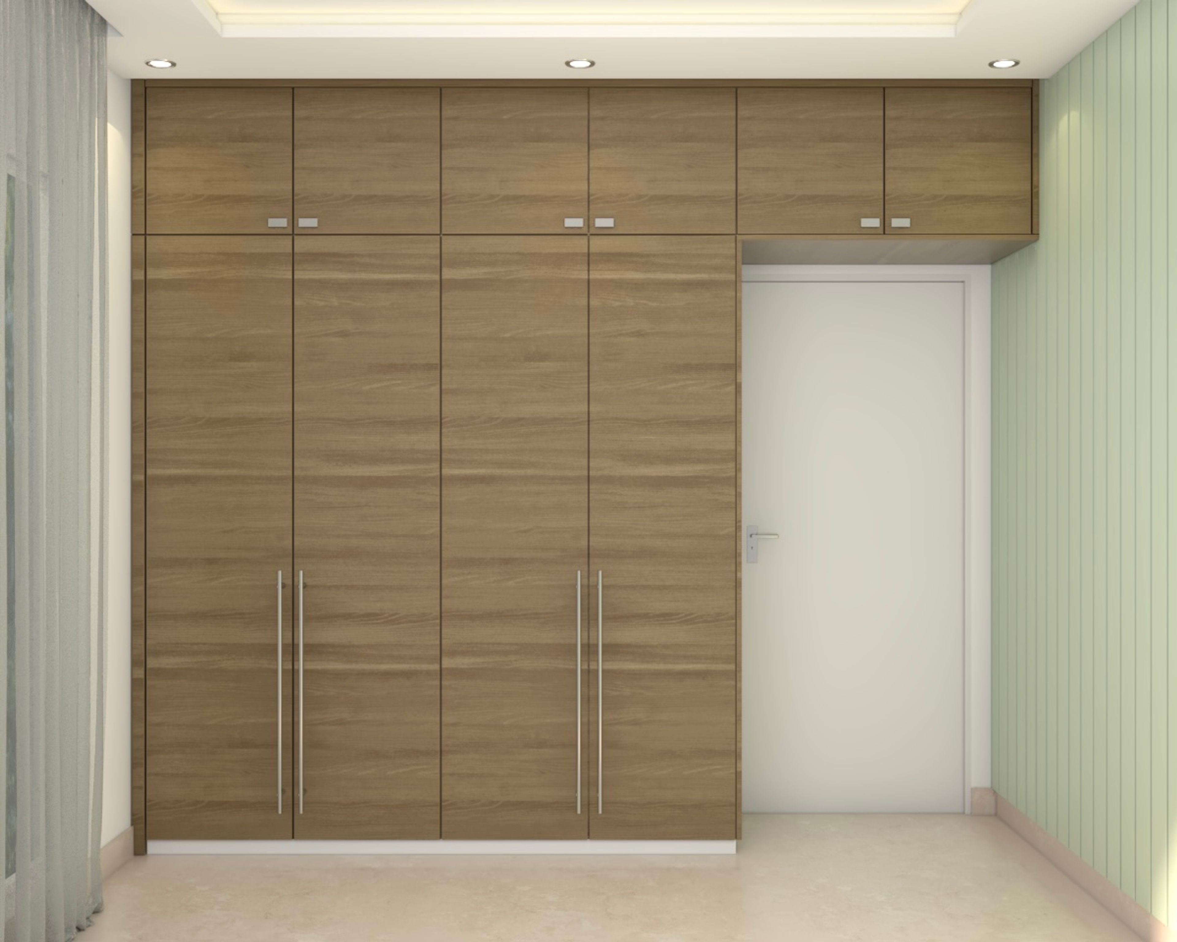 Light Brown 4-Door Swing Wardrobe - Livspace