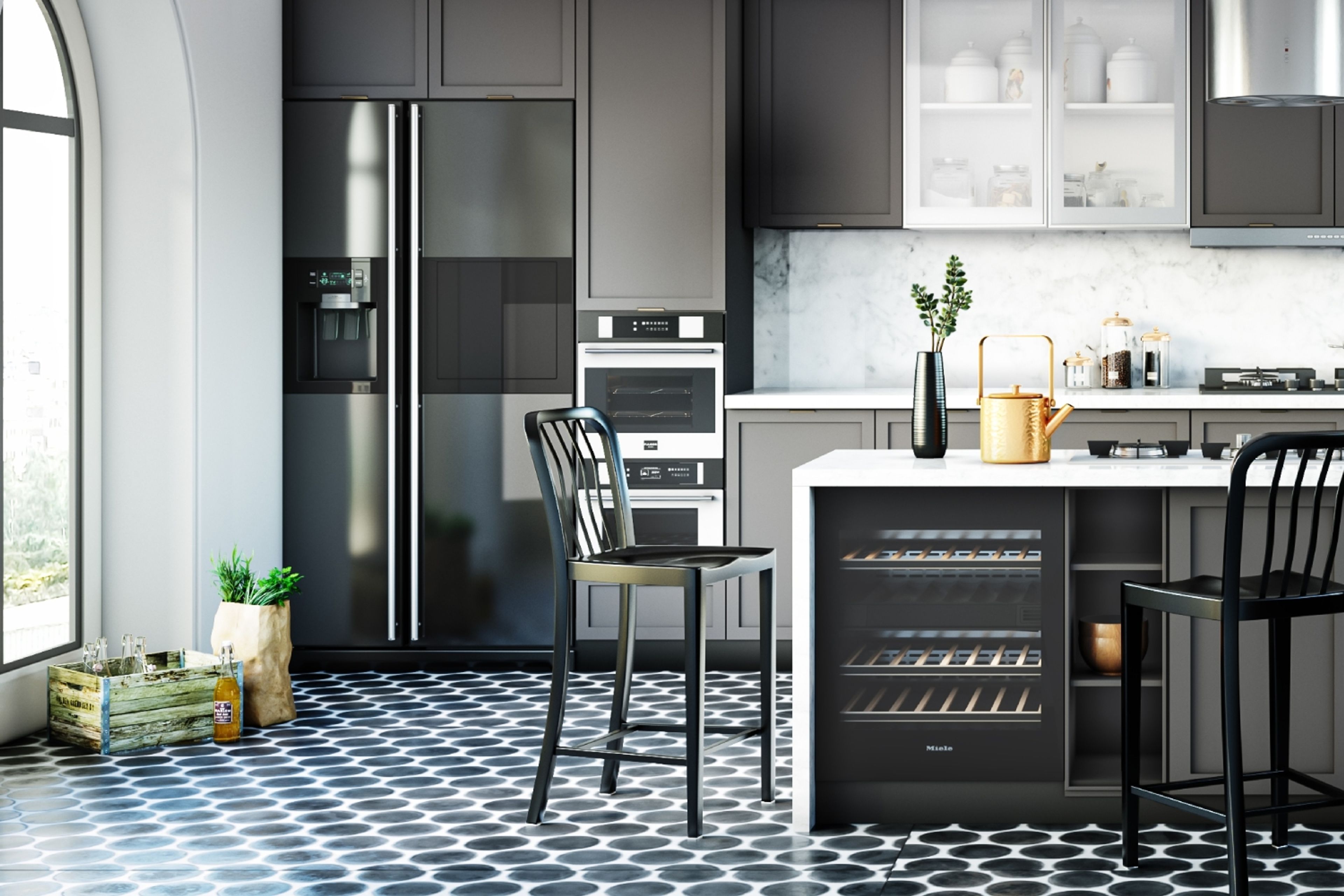 Contemporary Black And White Rectangular Flooring Design