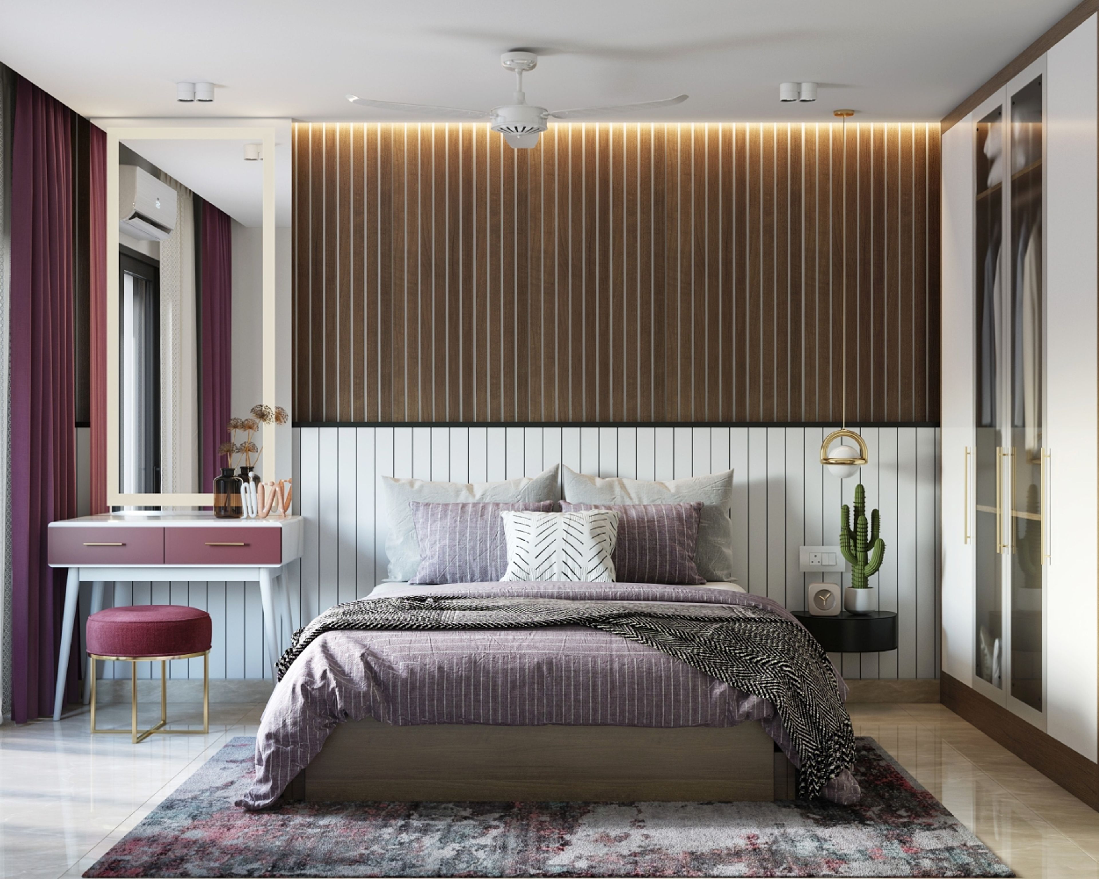 Art Deco Brown And White Wall Design With Wall Panels