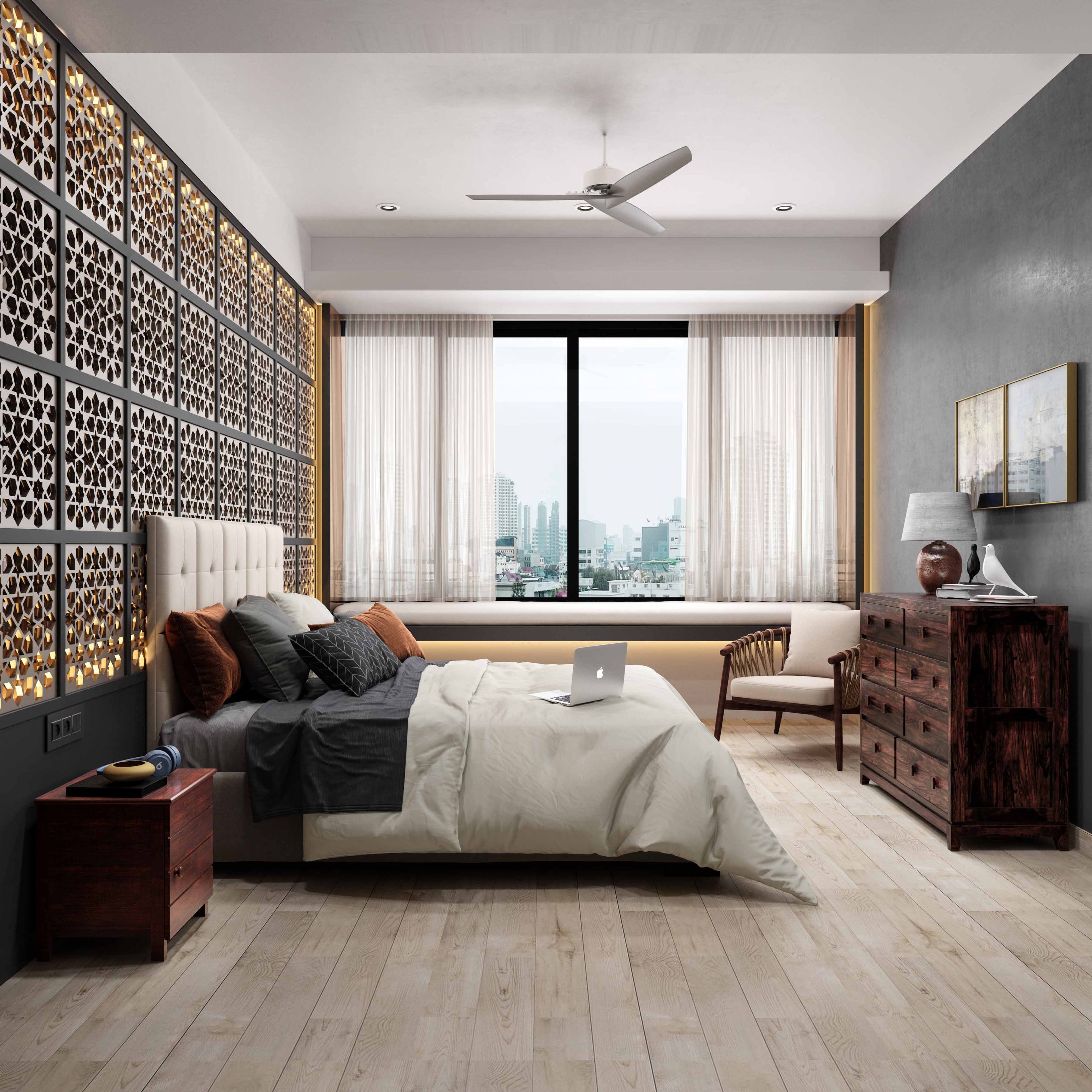 Classic Light Oak Rectangular Flooring Design