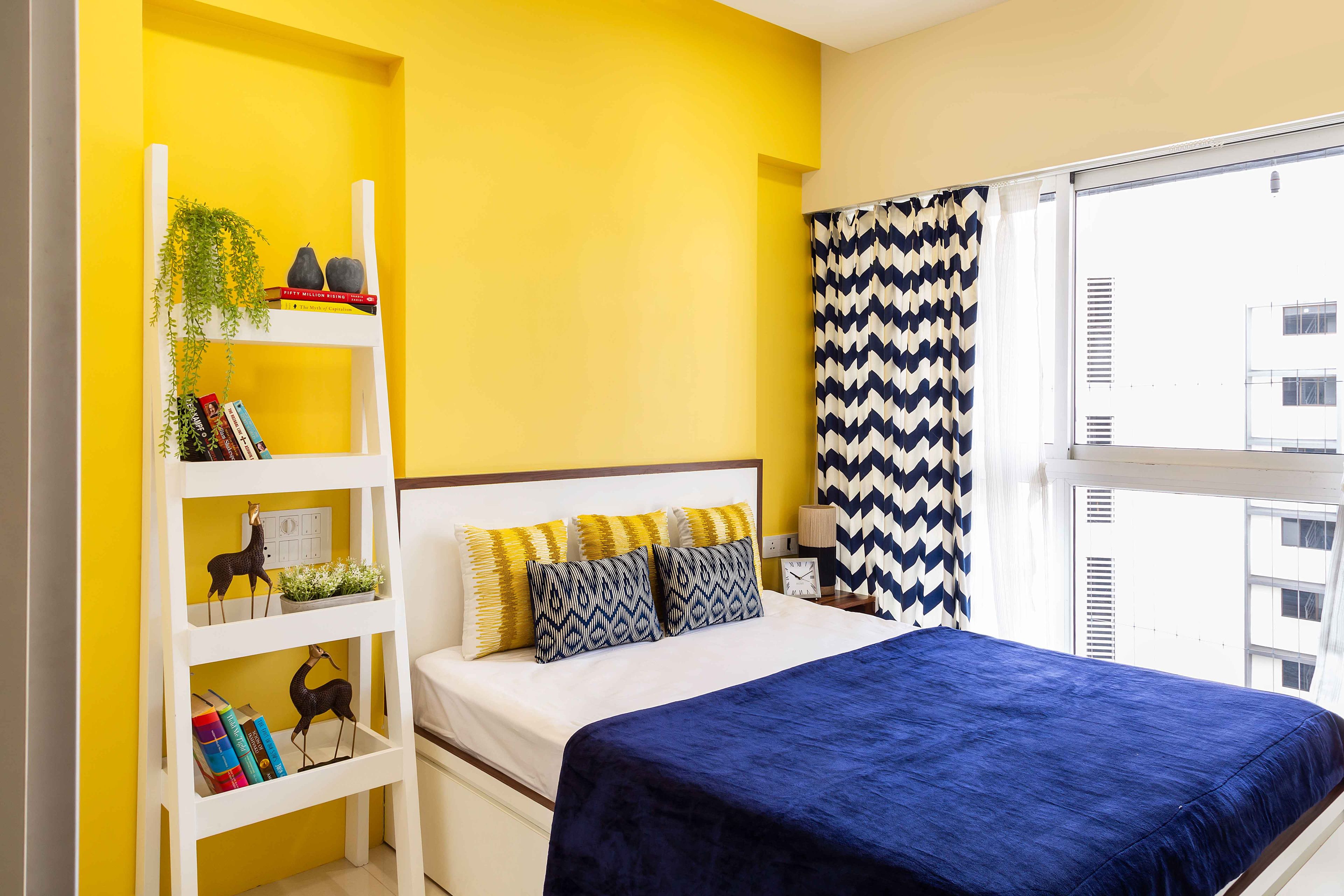 Eclectic White And Yellow Kids Room Design