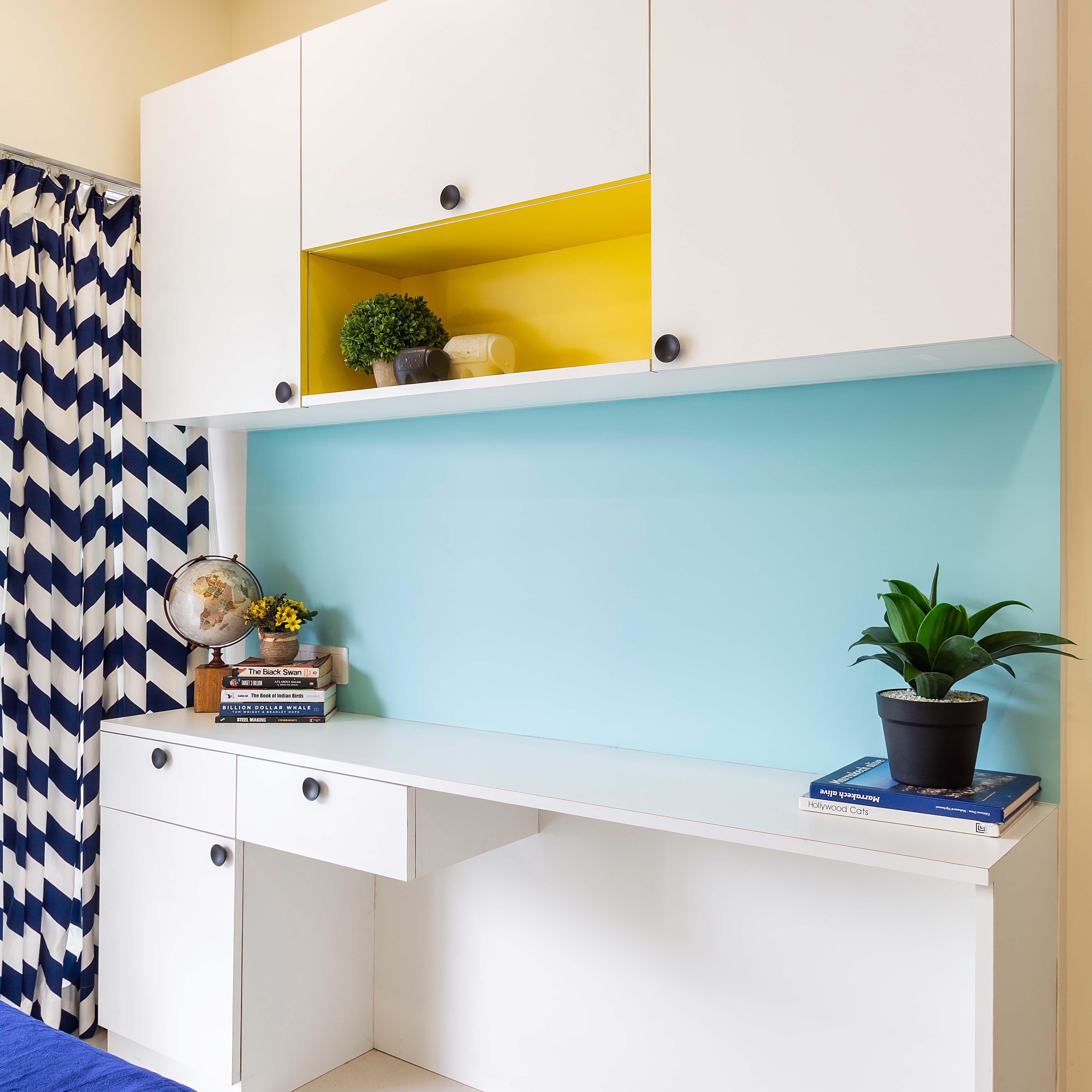 White And Yellow Kids Room Design - Livspace