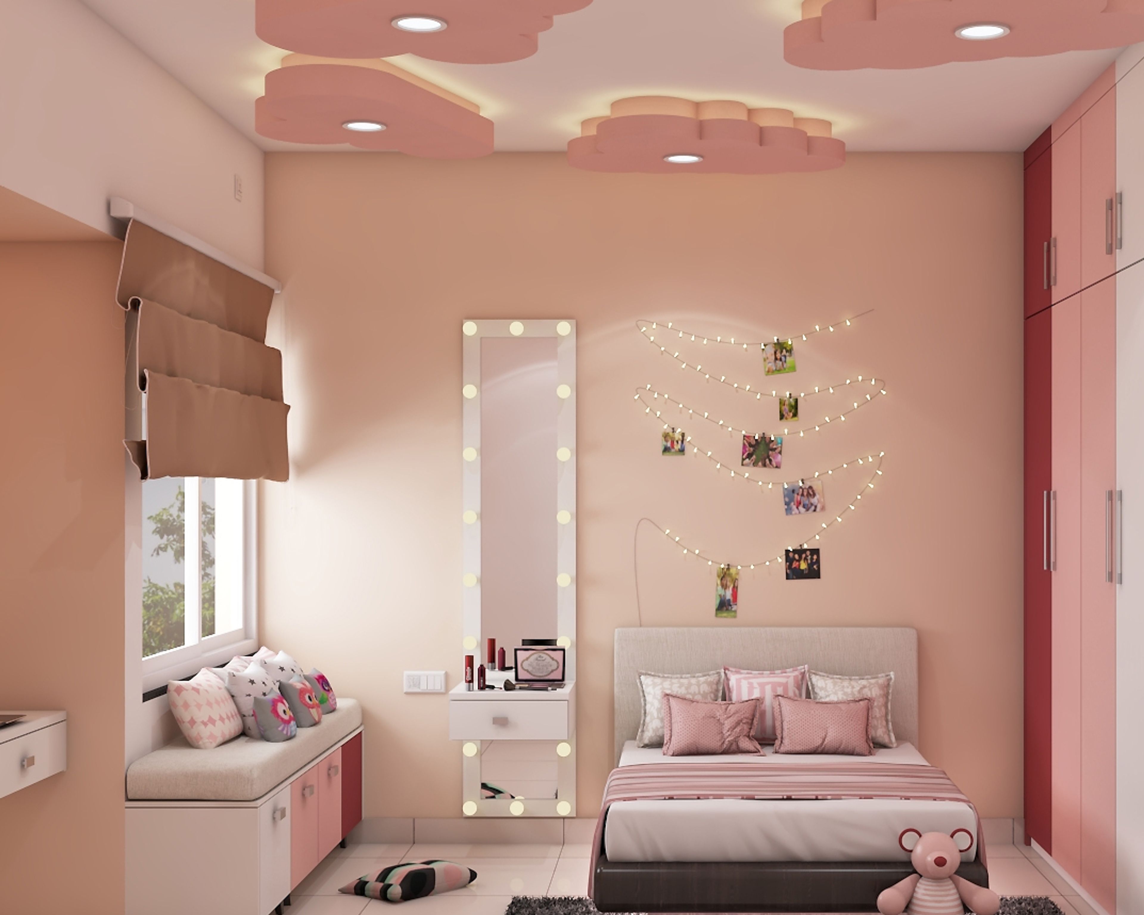 Modern Cloud-Shaped POP Single-Layered False Ceiling Design
