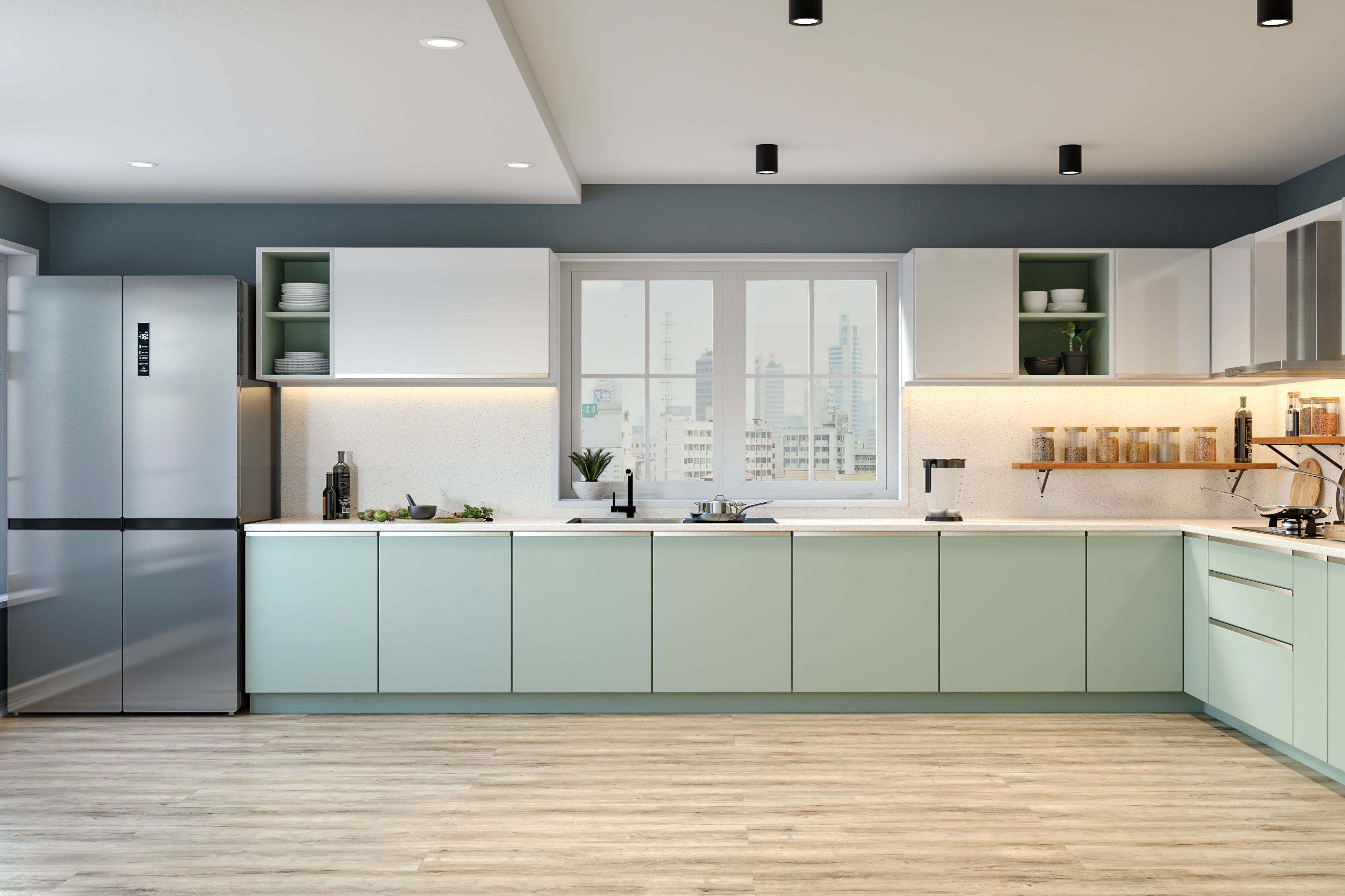 Modern Retangular POP Multi-Layered Ceiling Design