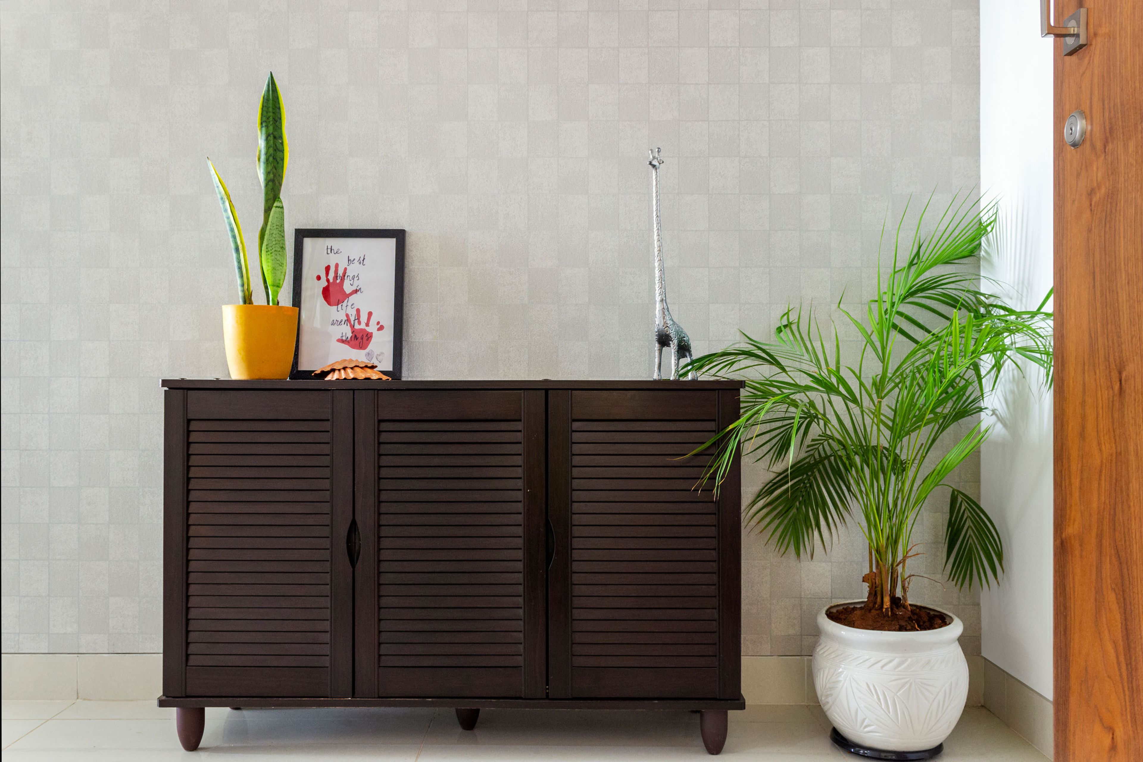 Foyer Design With Sideboard Storage - Livspace