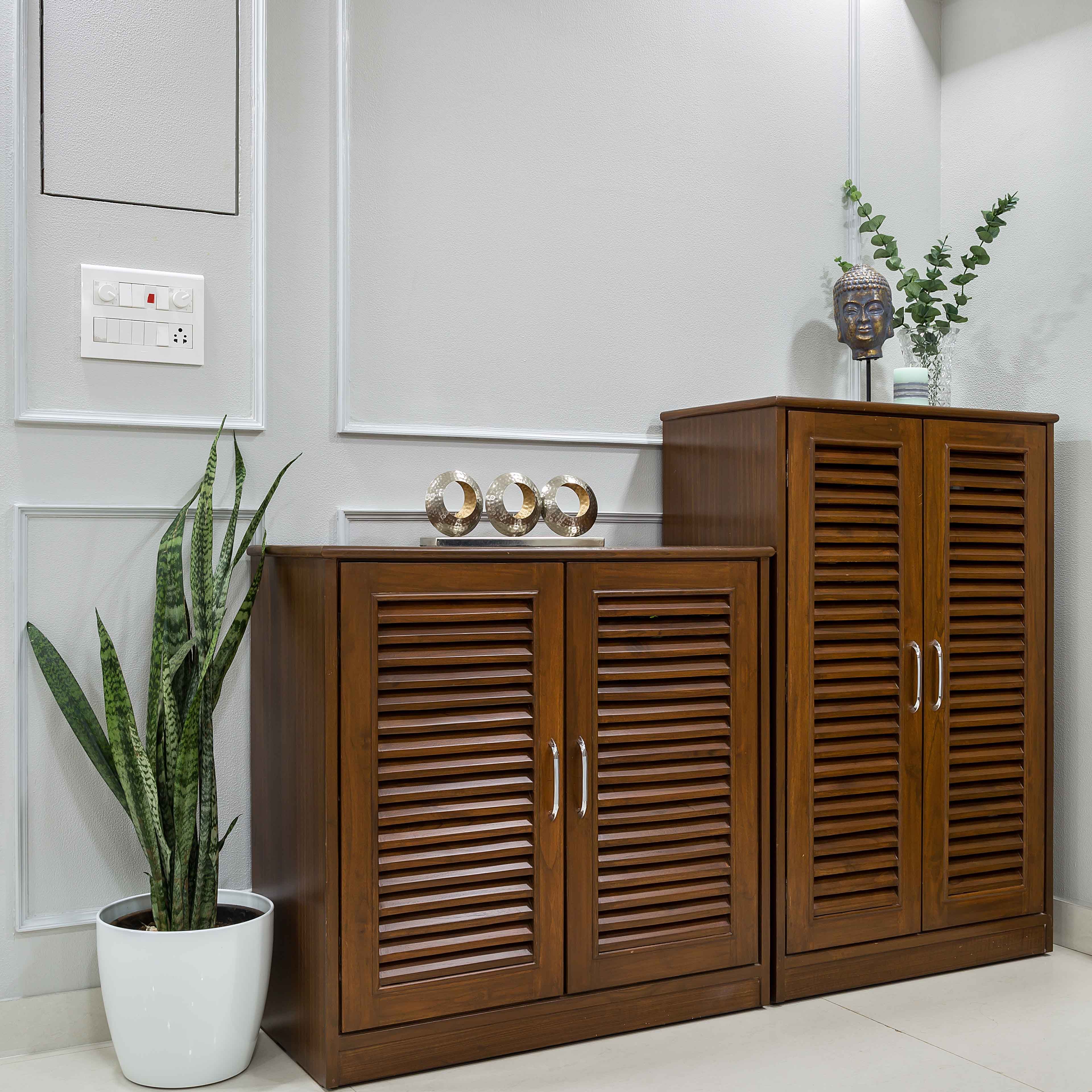 Solid wooden shoe cabinet - Livspace