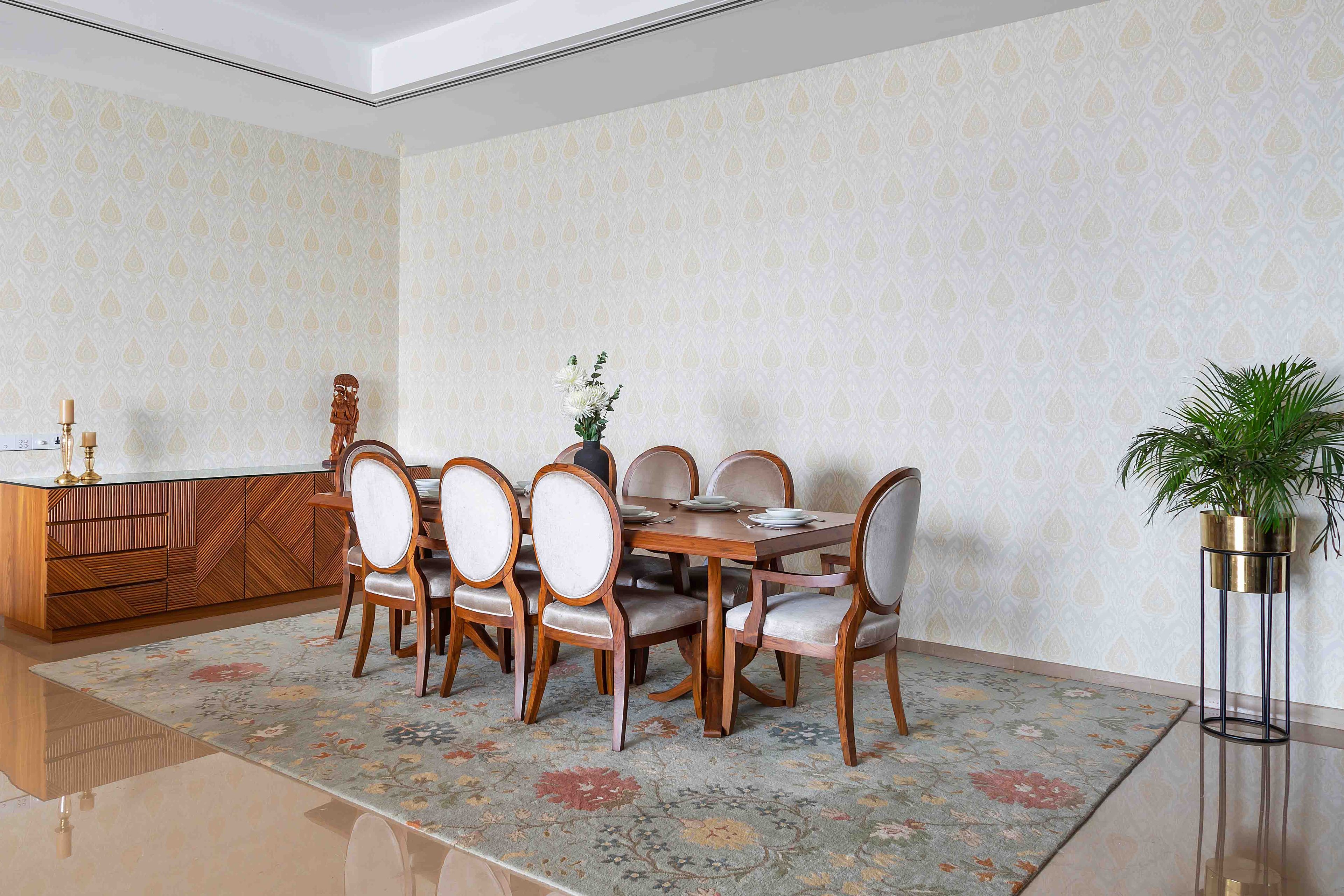 Bohemain 2-BHK Flat In Mumbai With Wooden TV Console