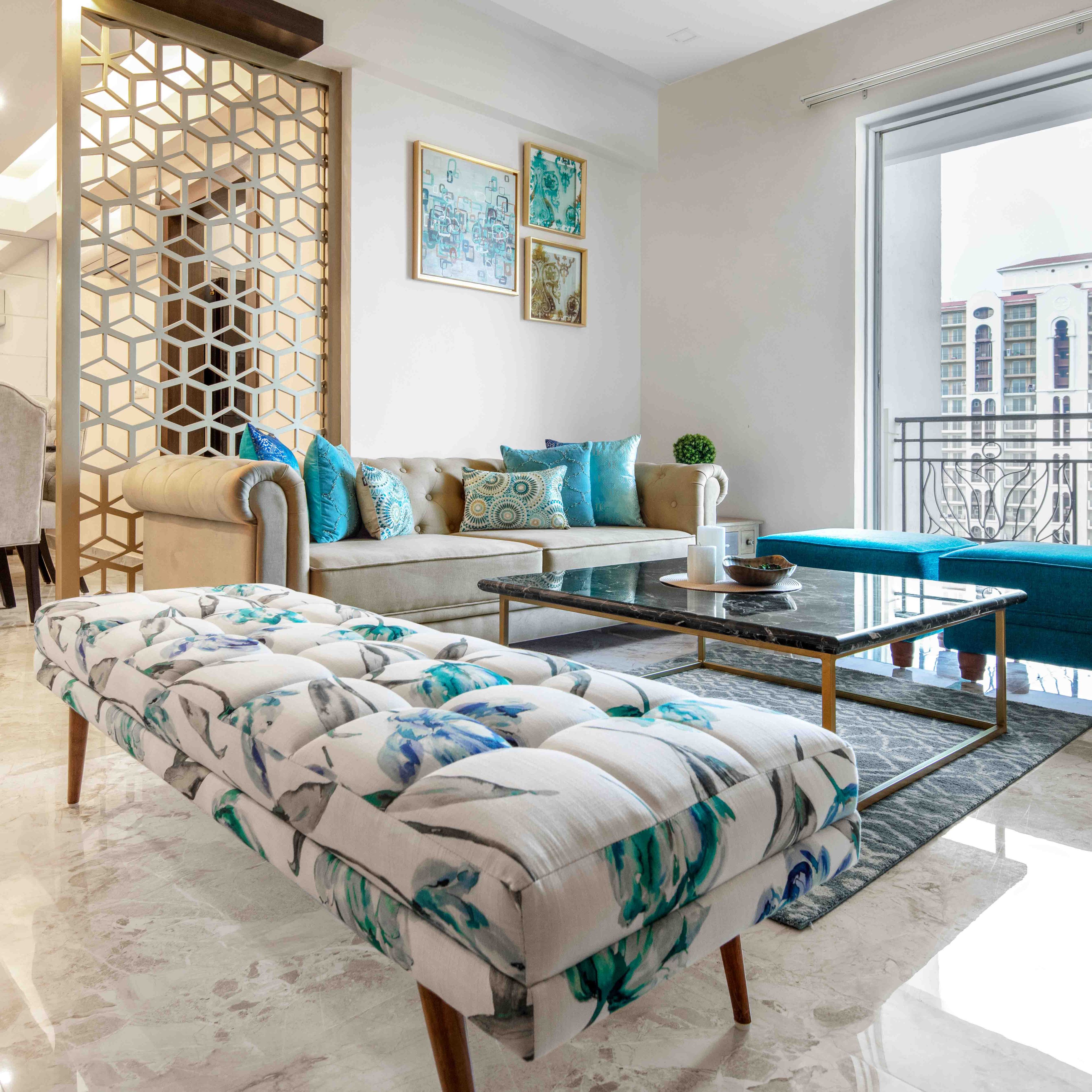 Contemporary 4-BHK Flat In Gurgaon With Multicoloured Kids Room And Bunk Bed