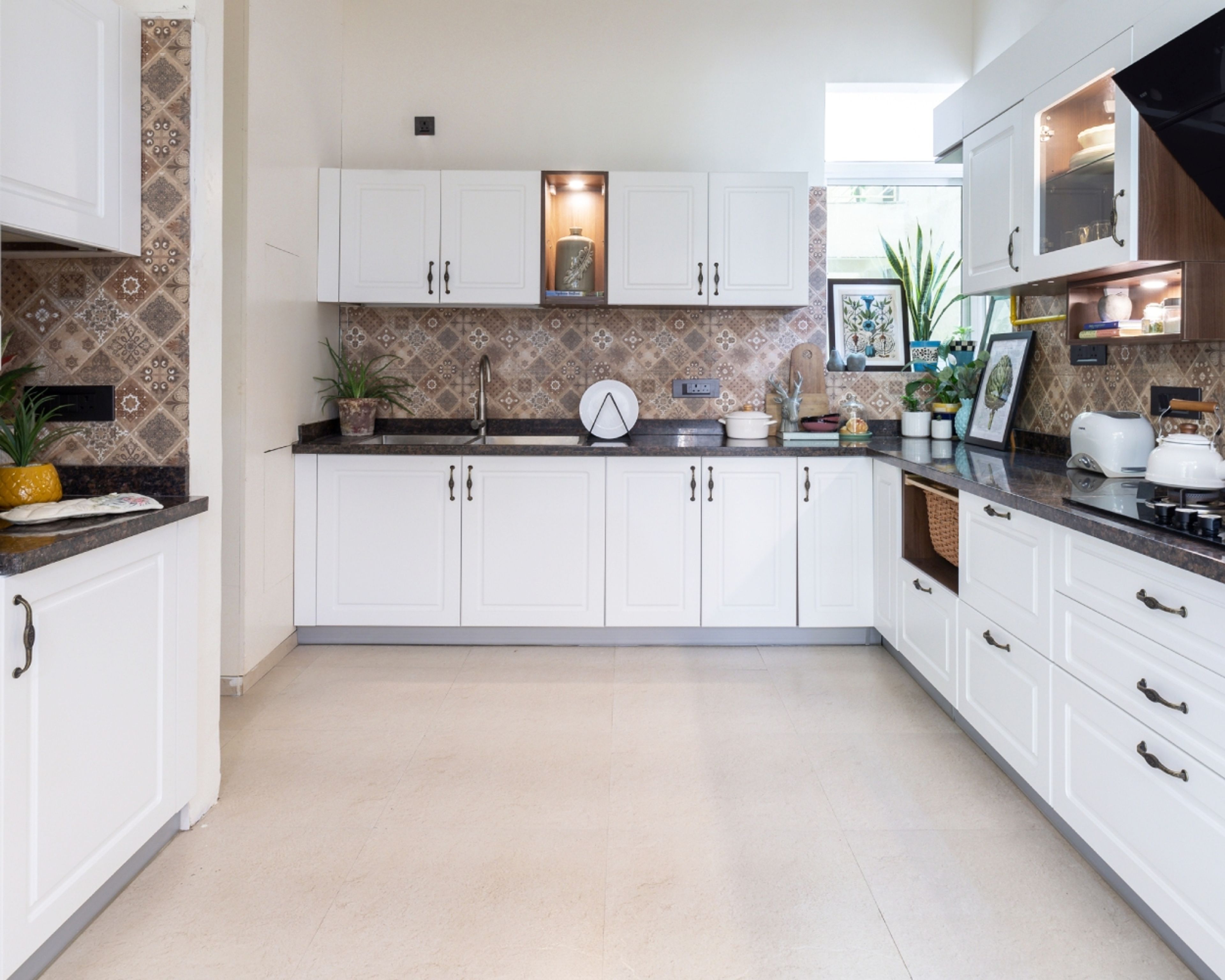 Beige Budget-Friendly Square Contemporary Flooring Deisgn