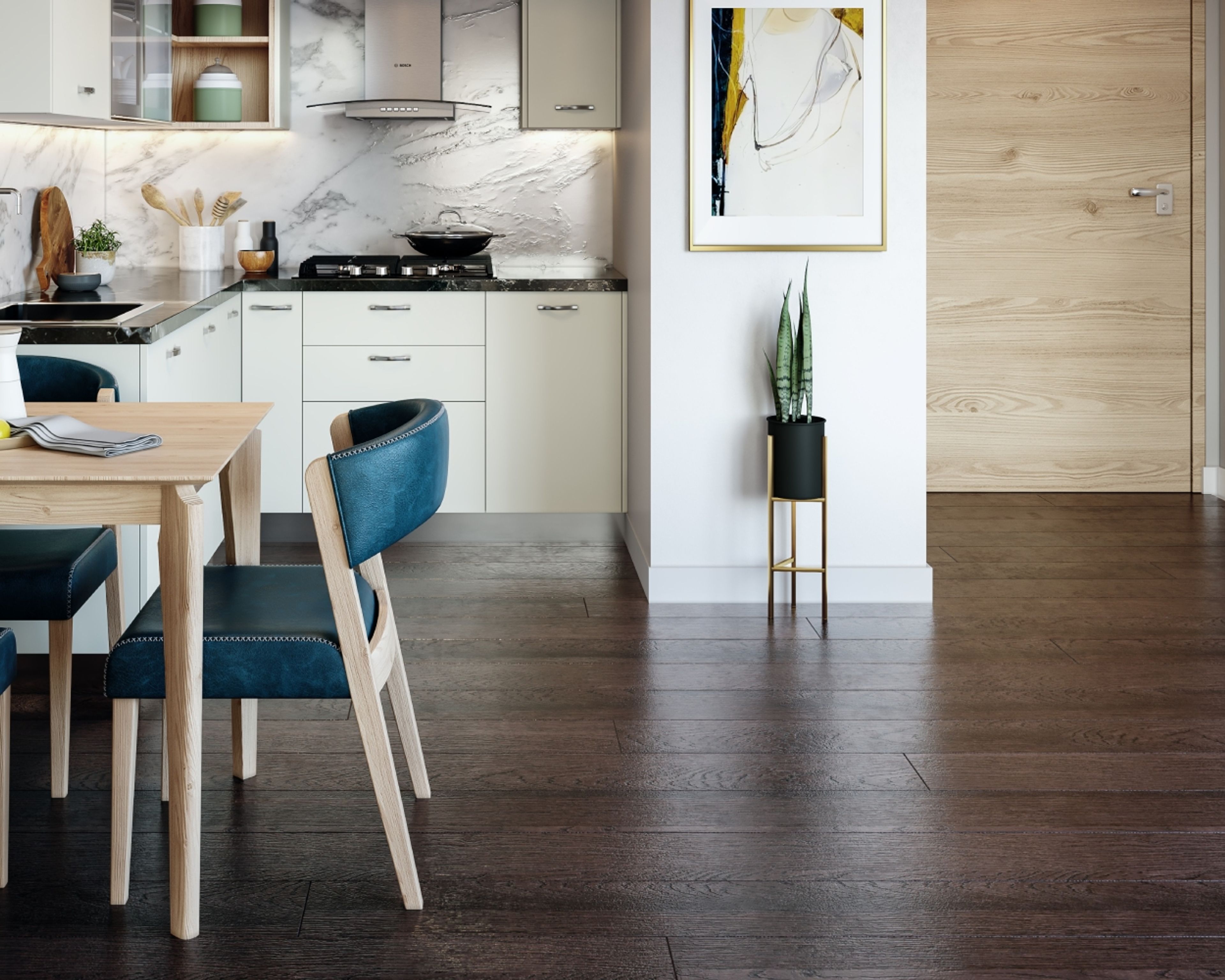 Contemporary Rectangular Brown Flooring Design