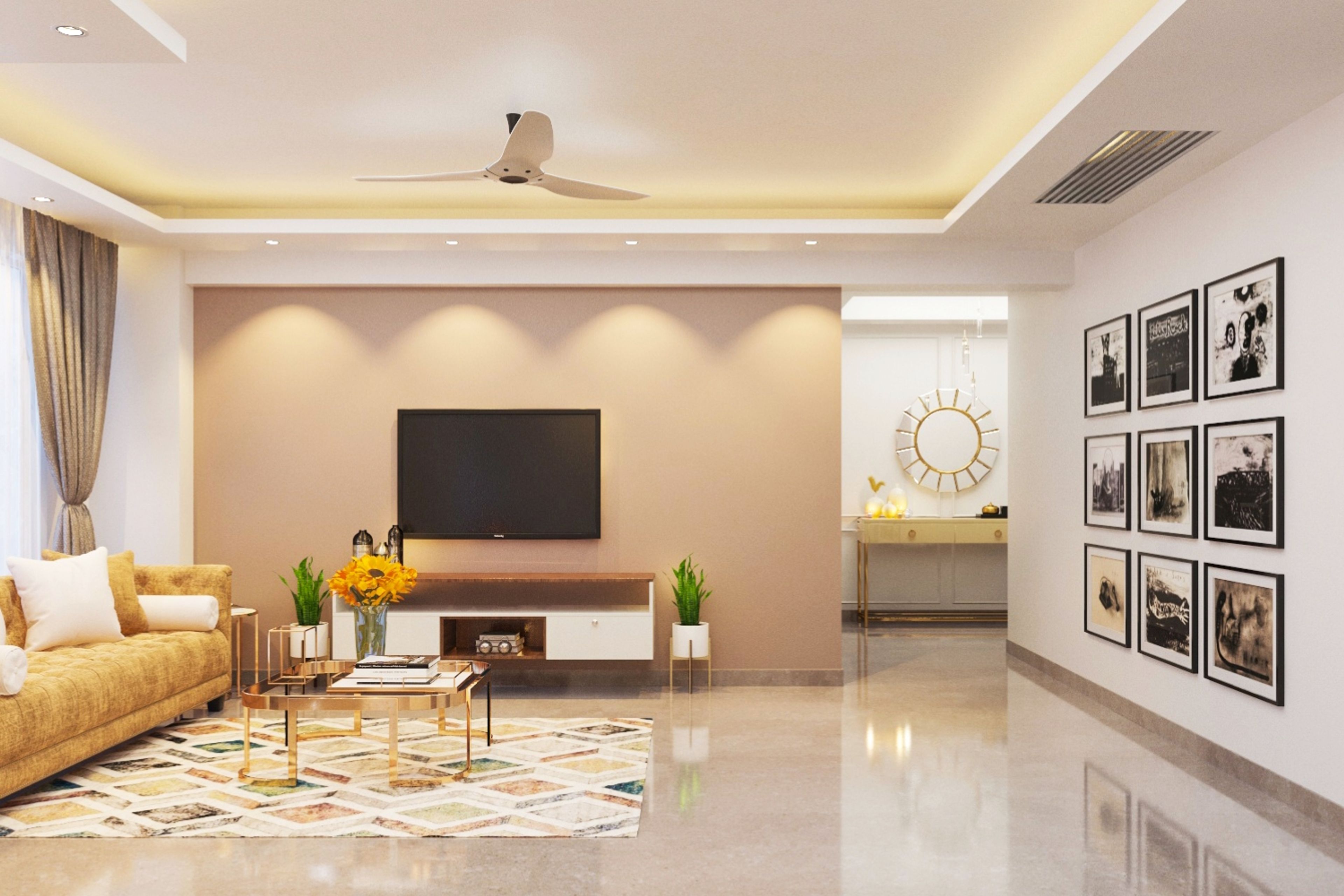 Light Brown Rectangle Modern Flooring Design