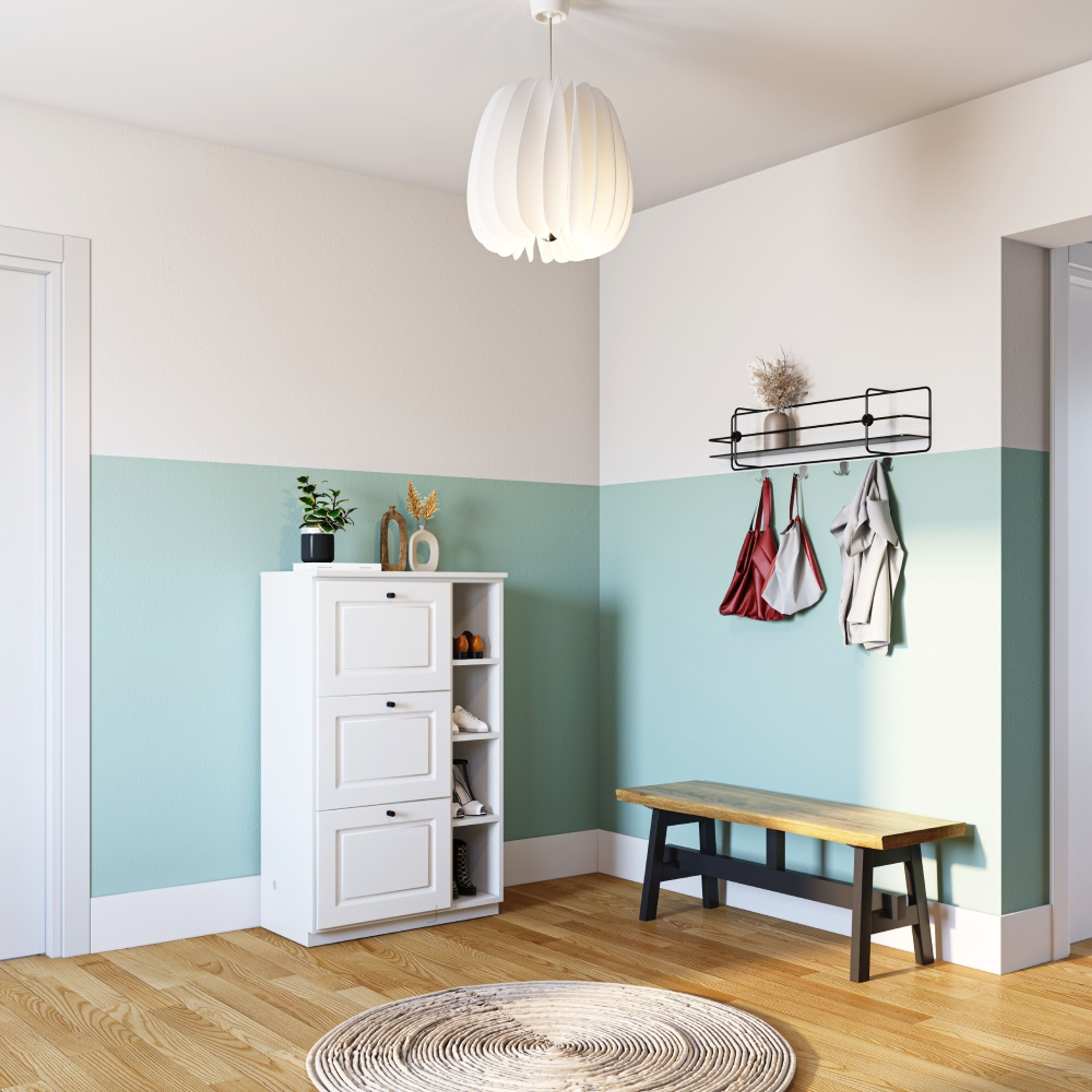 Light Blue Wall Paint Design For Foyers And Living Rooms - Livspace