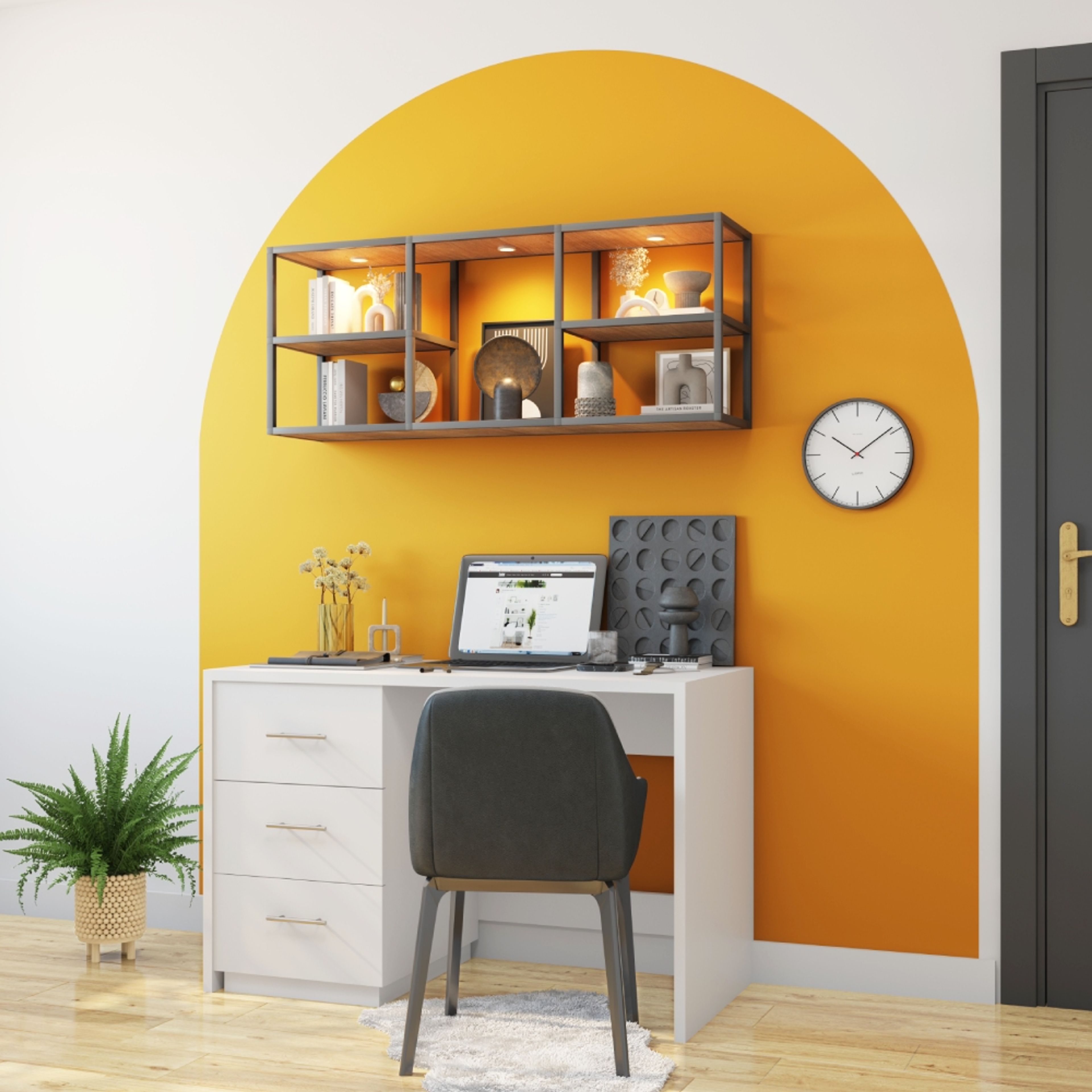 Jester Yellow Wall Paint Design For Home Offices - Livspace