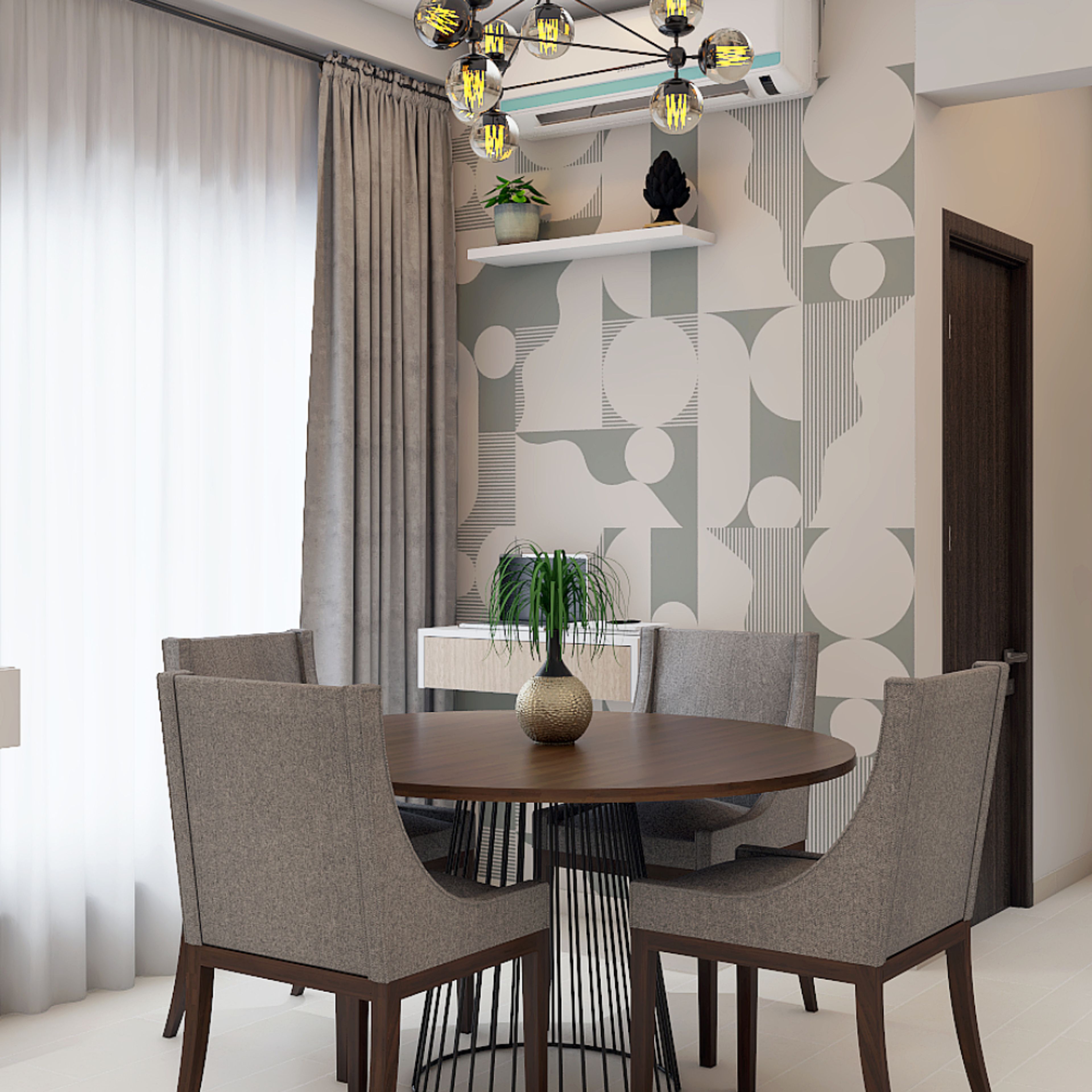 Modern Abstract Wallpaper Design In Grey And White