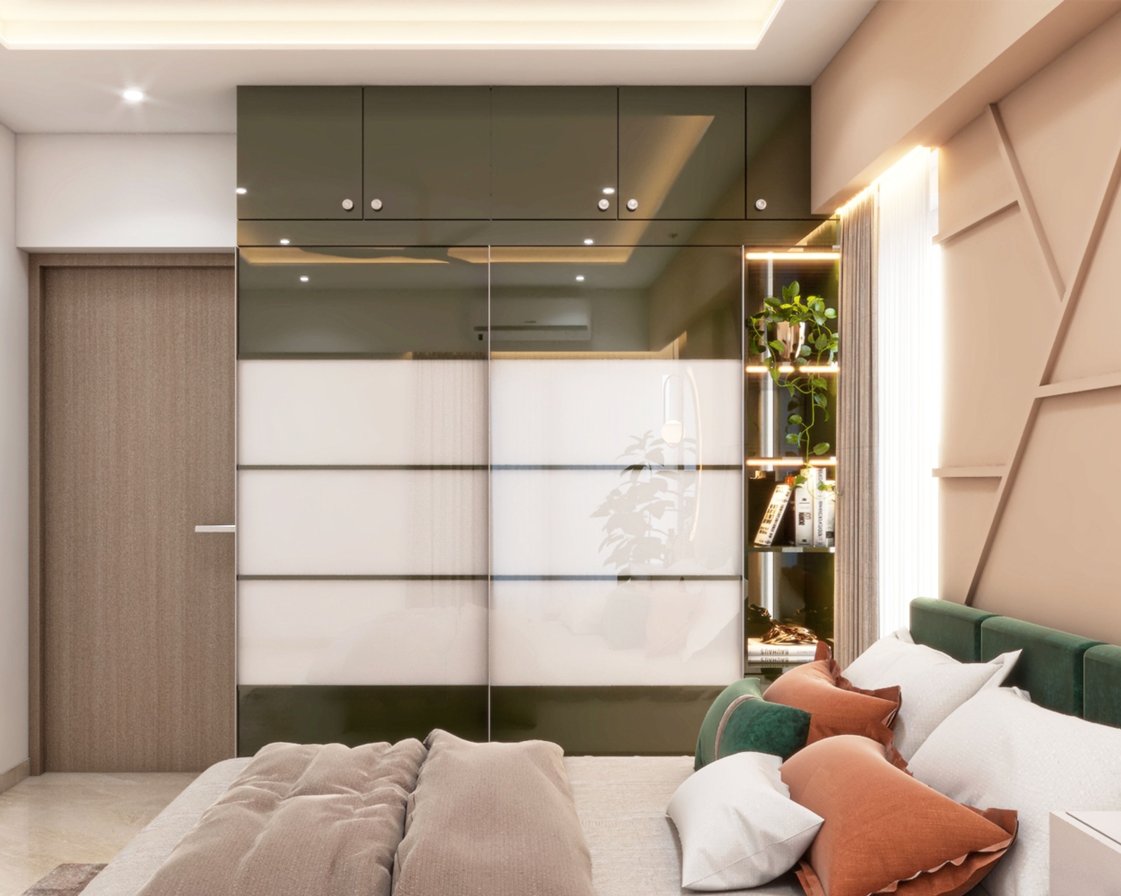 Contemporary 2-Door Sliding Door Wardrobe Design