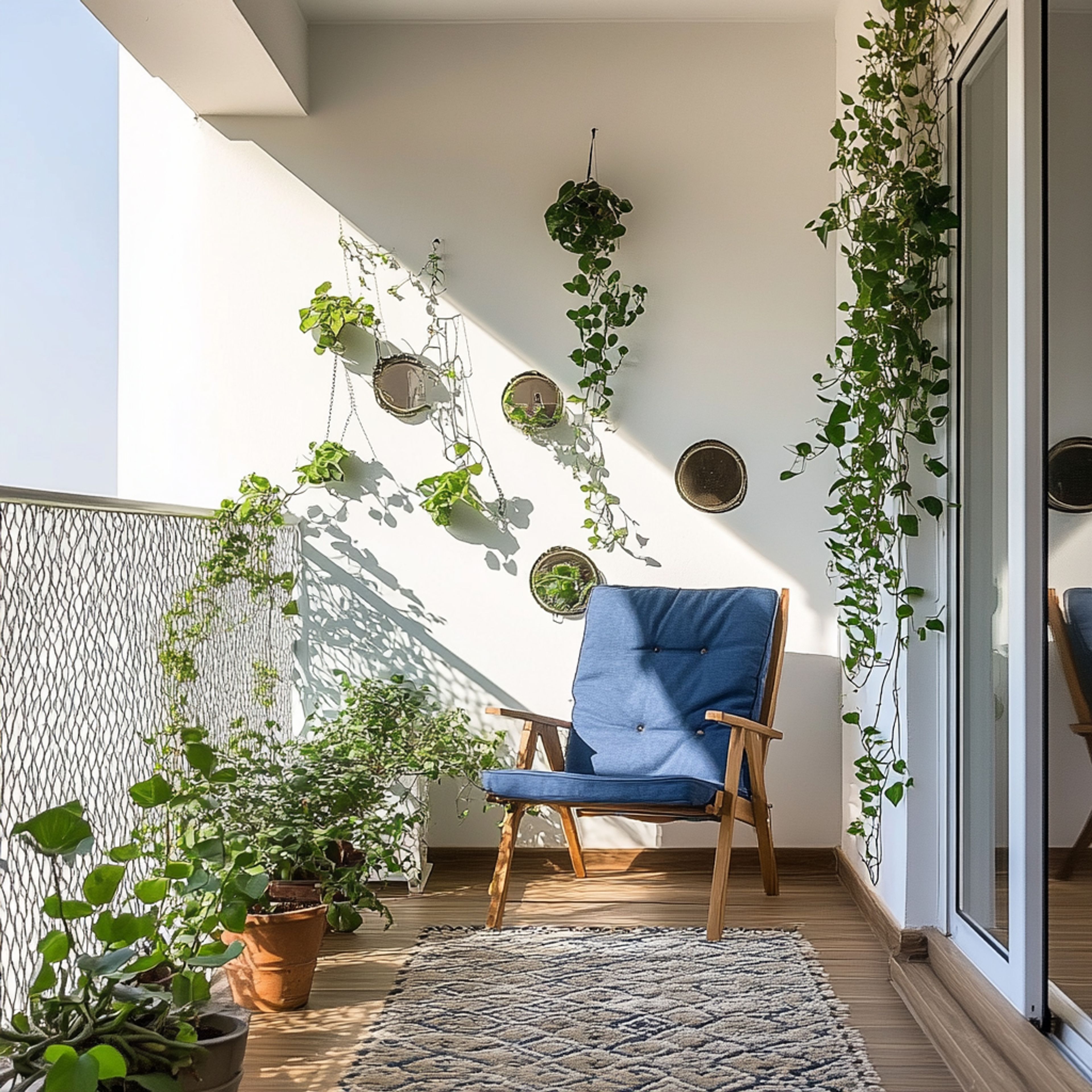 Balcony Design with Hanging Plants