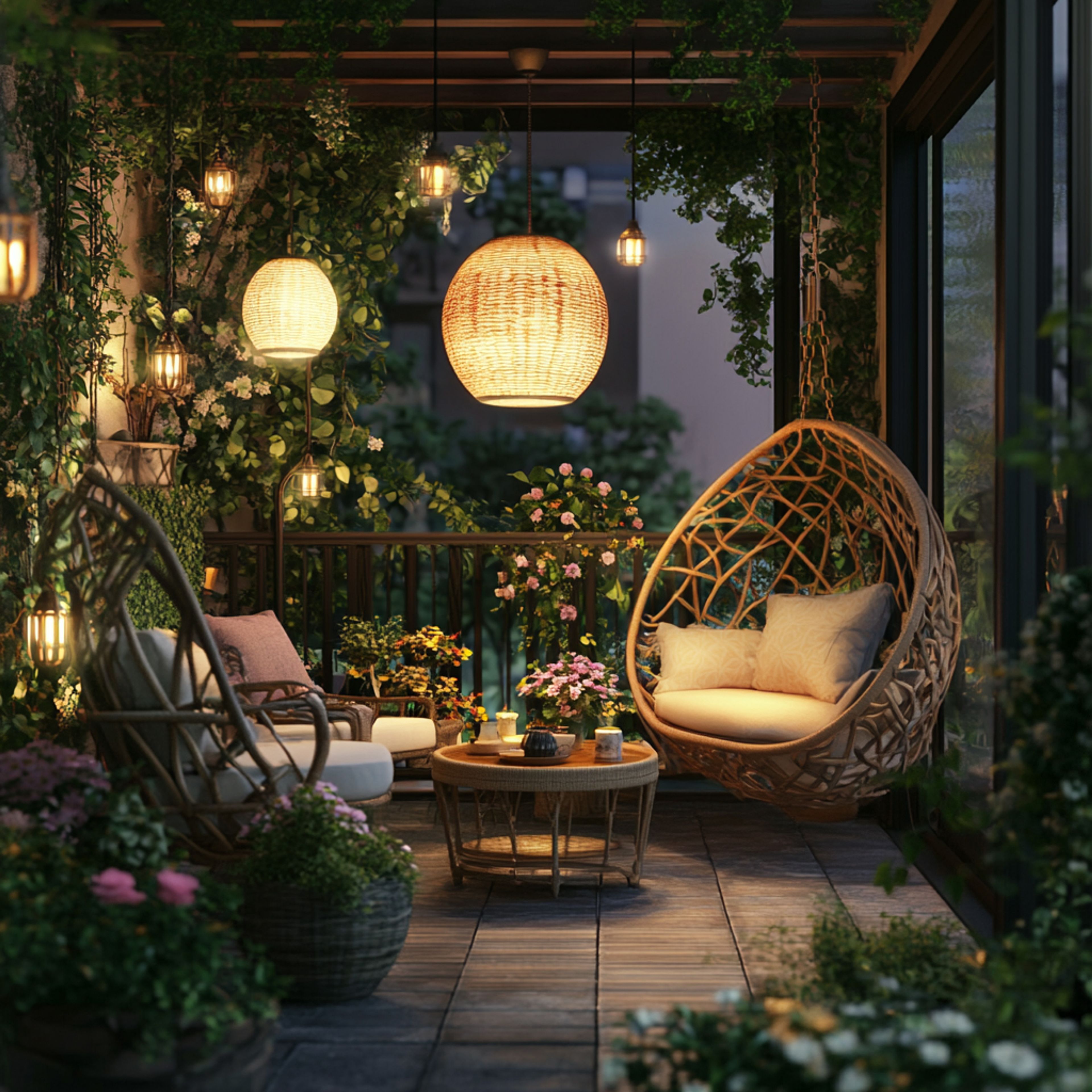 Balcony Design with Climbing Vines