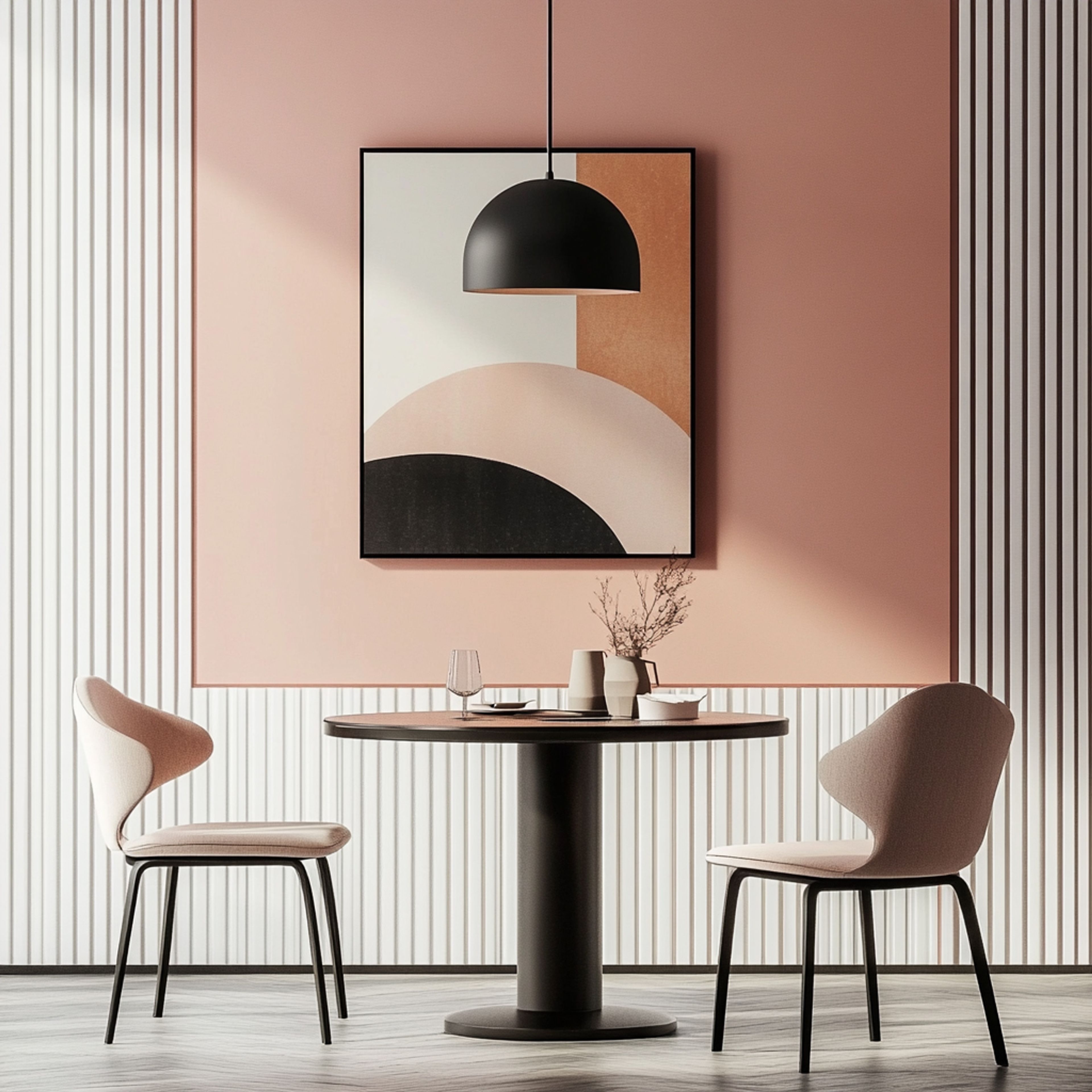 Dining Room Design with Fluted Wall Panels
