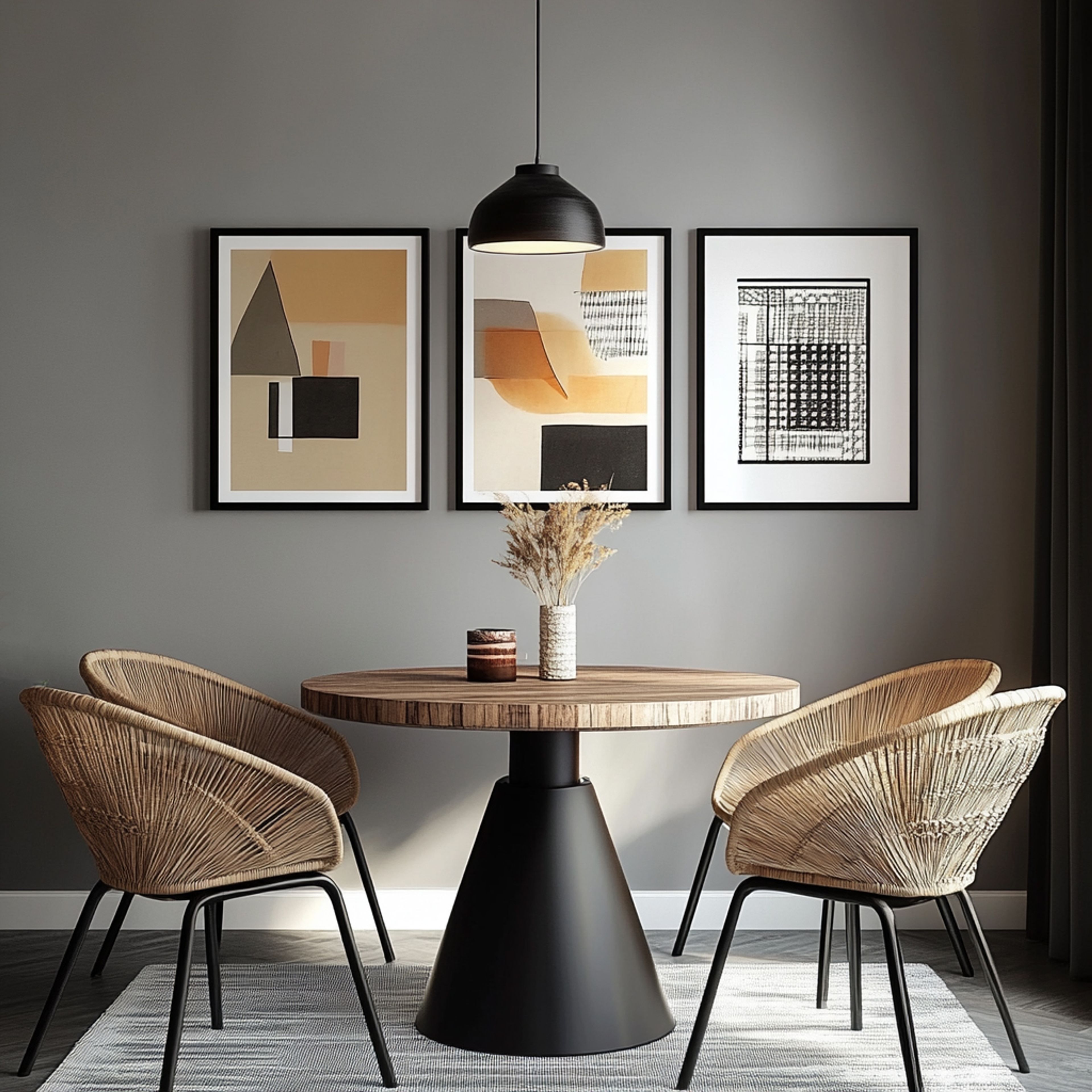 Dining Room Design with Rattan Chairs