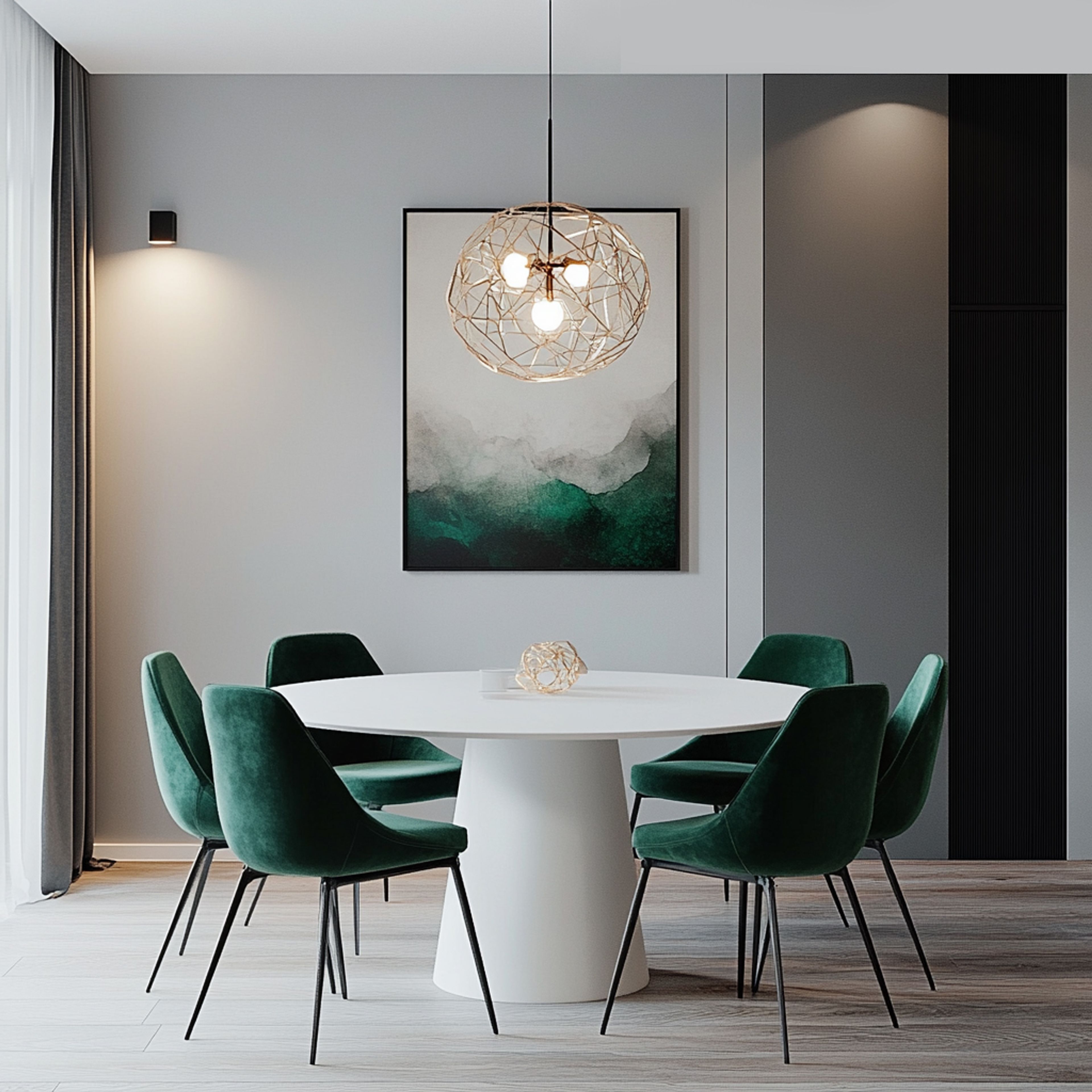 Dining Room Design with Woven Rattan Chairs