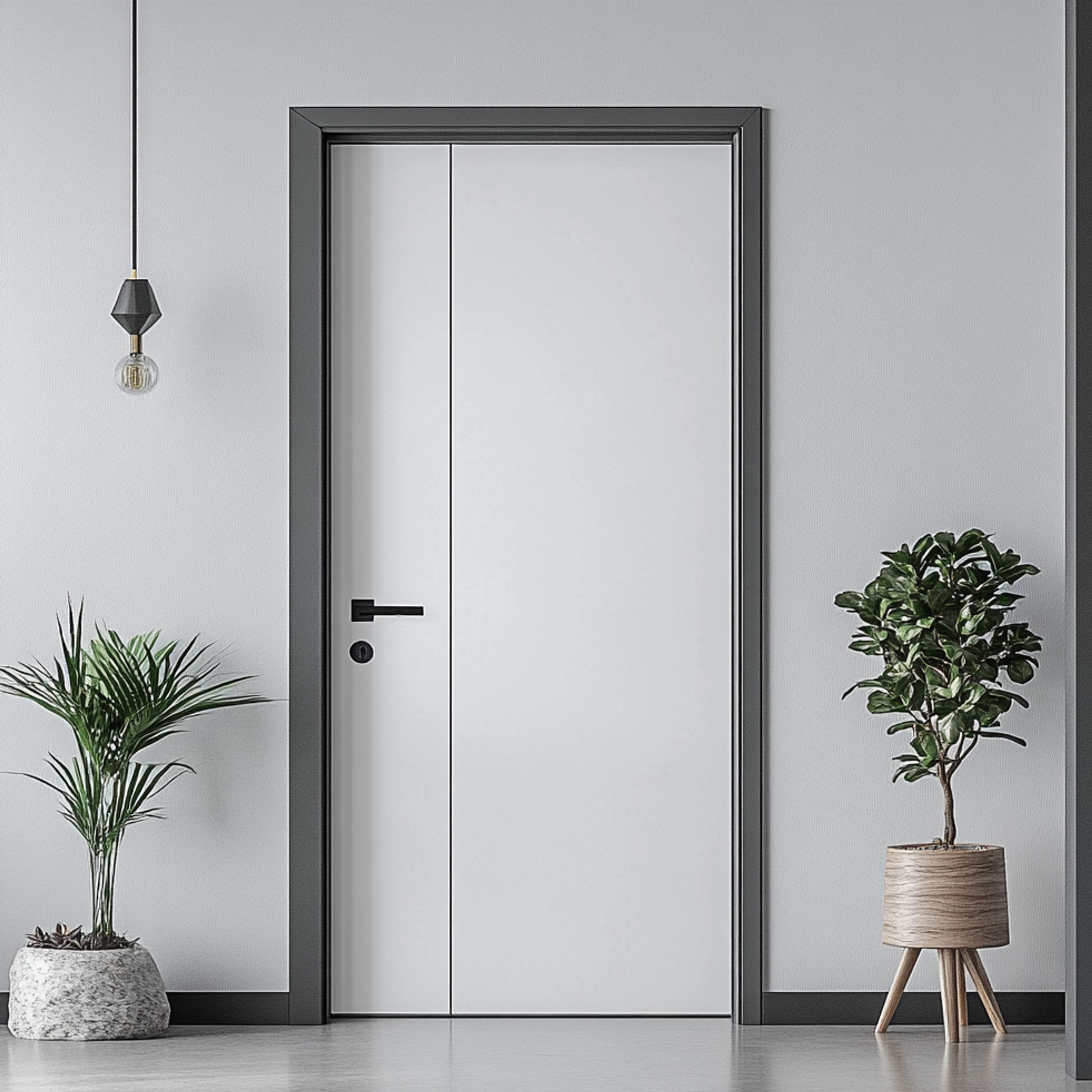 Minimal Swing Double Door Design with Matte Finish