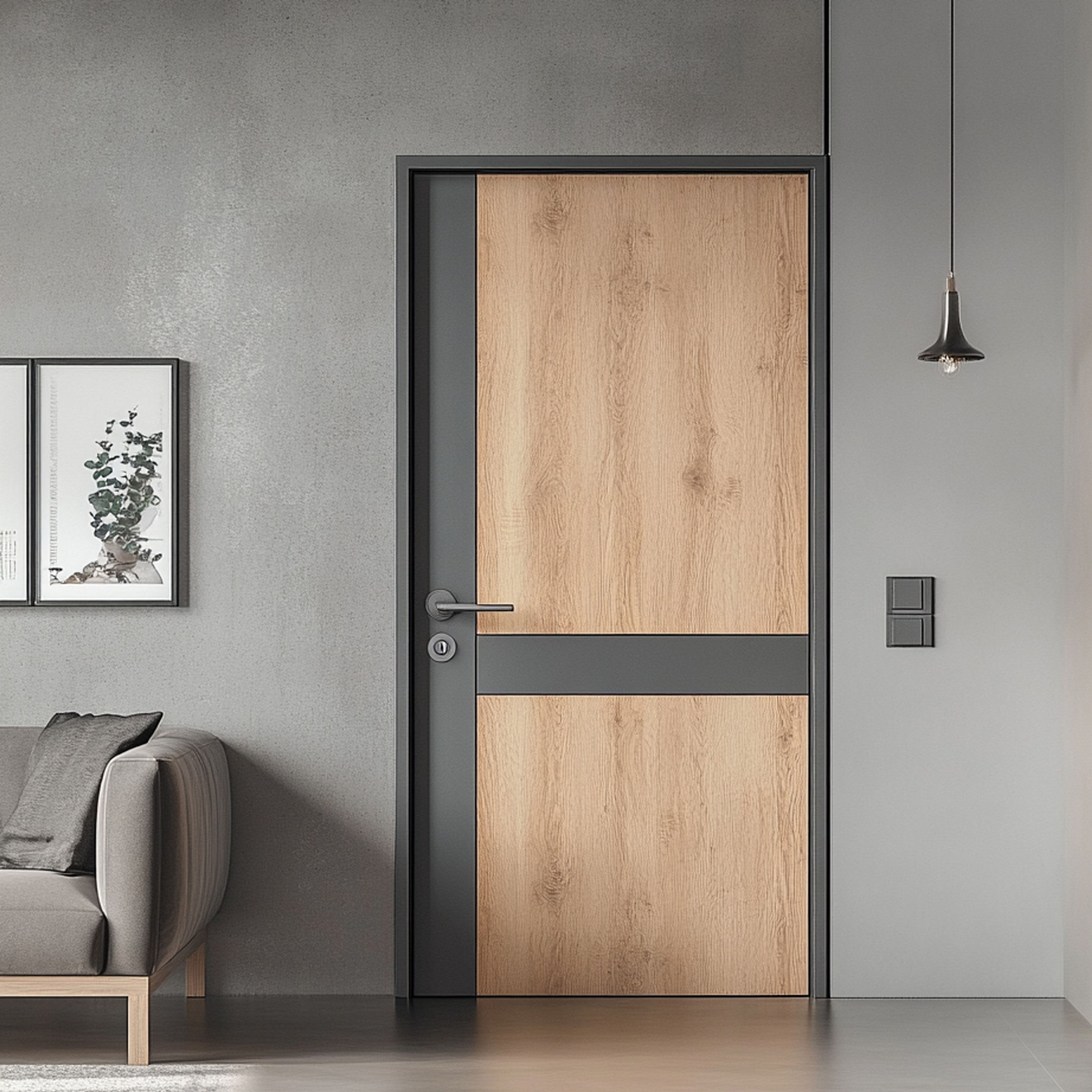Contemporary Swing Single Door Design with Matte Finish