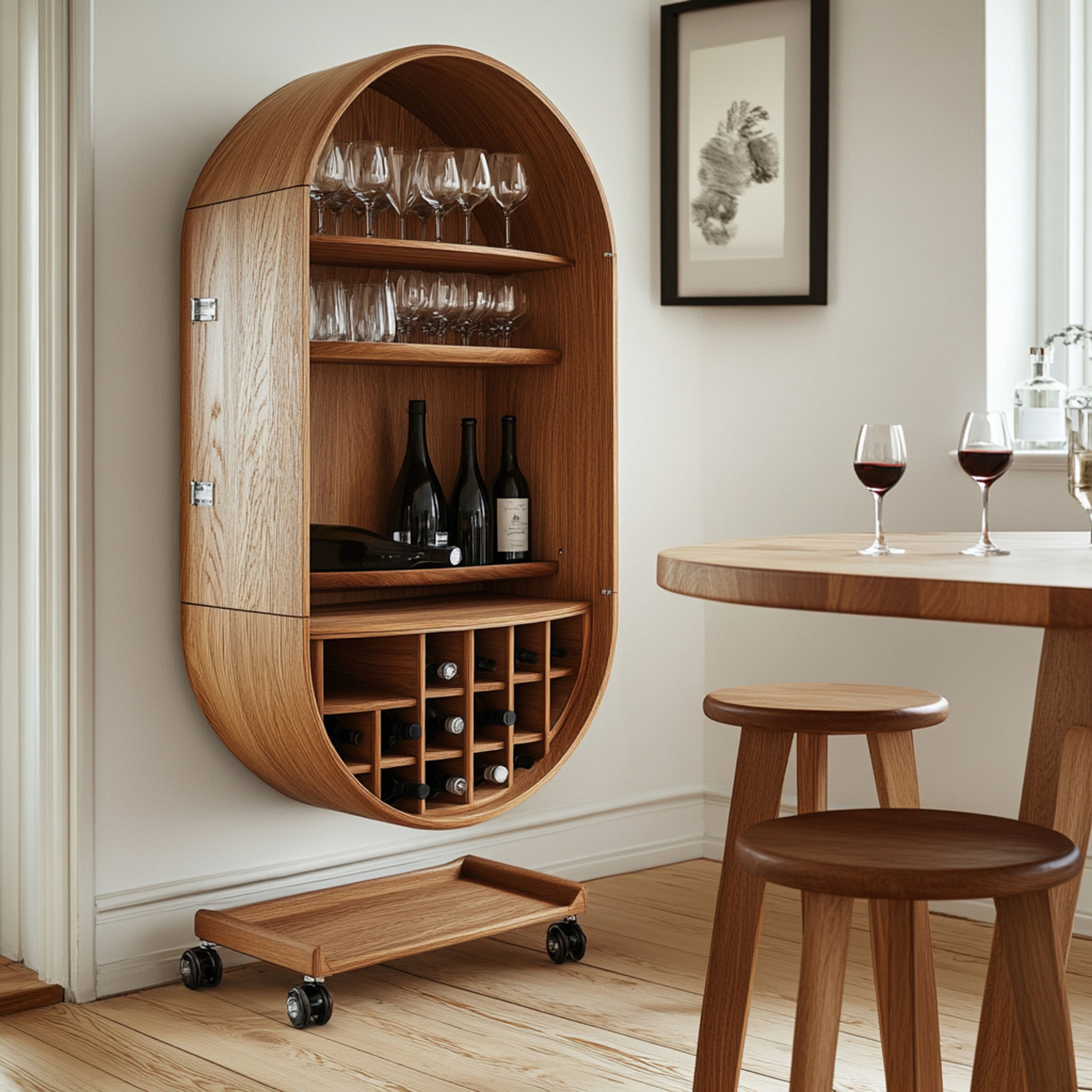 Home Bar Design with Geometric Shapes