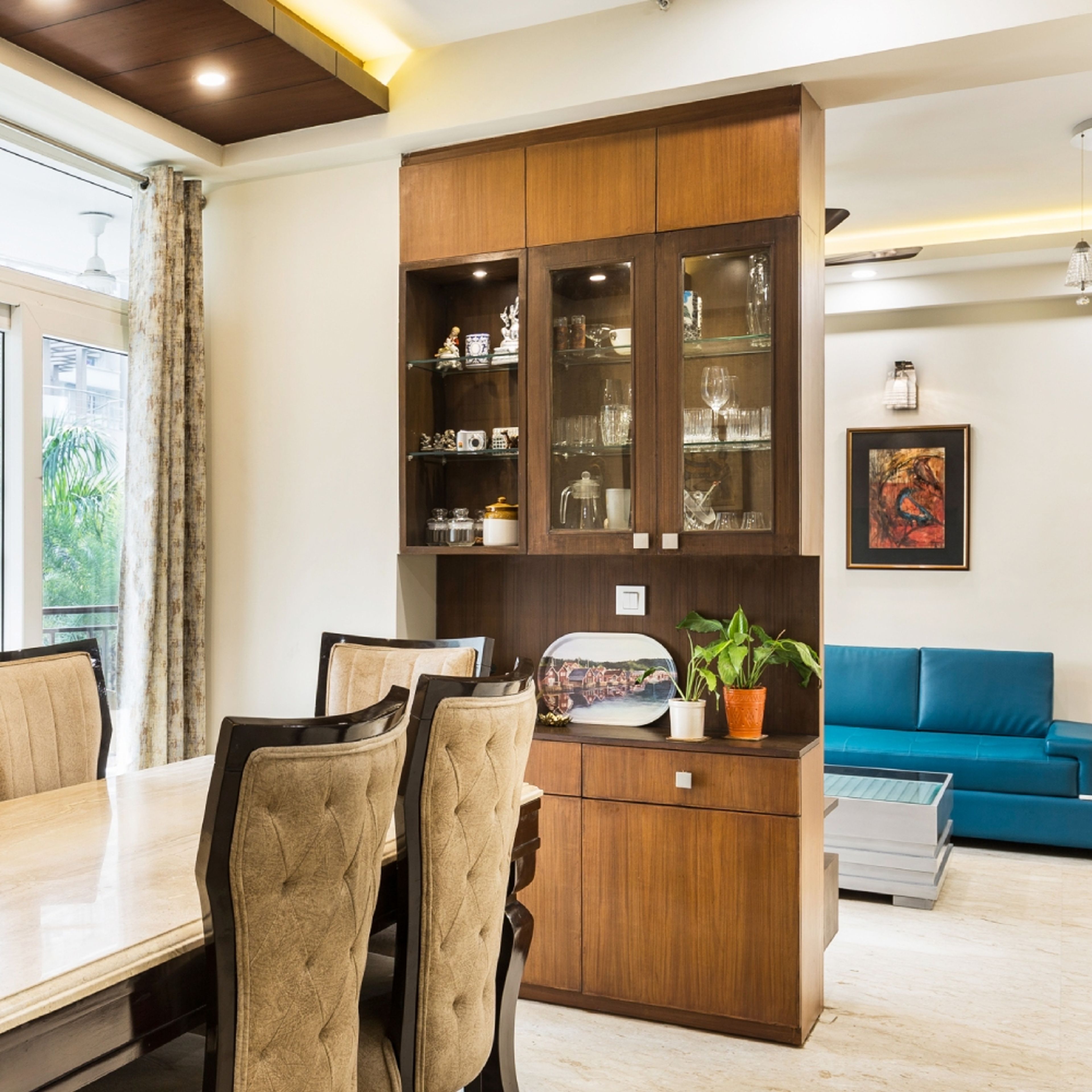 Crockery Unit Design with Glass Display