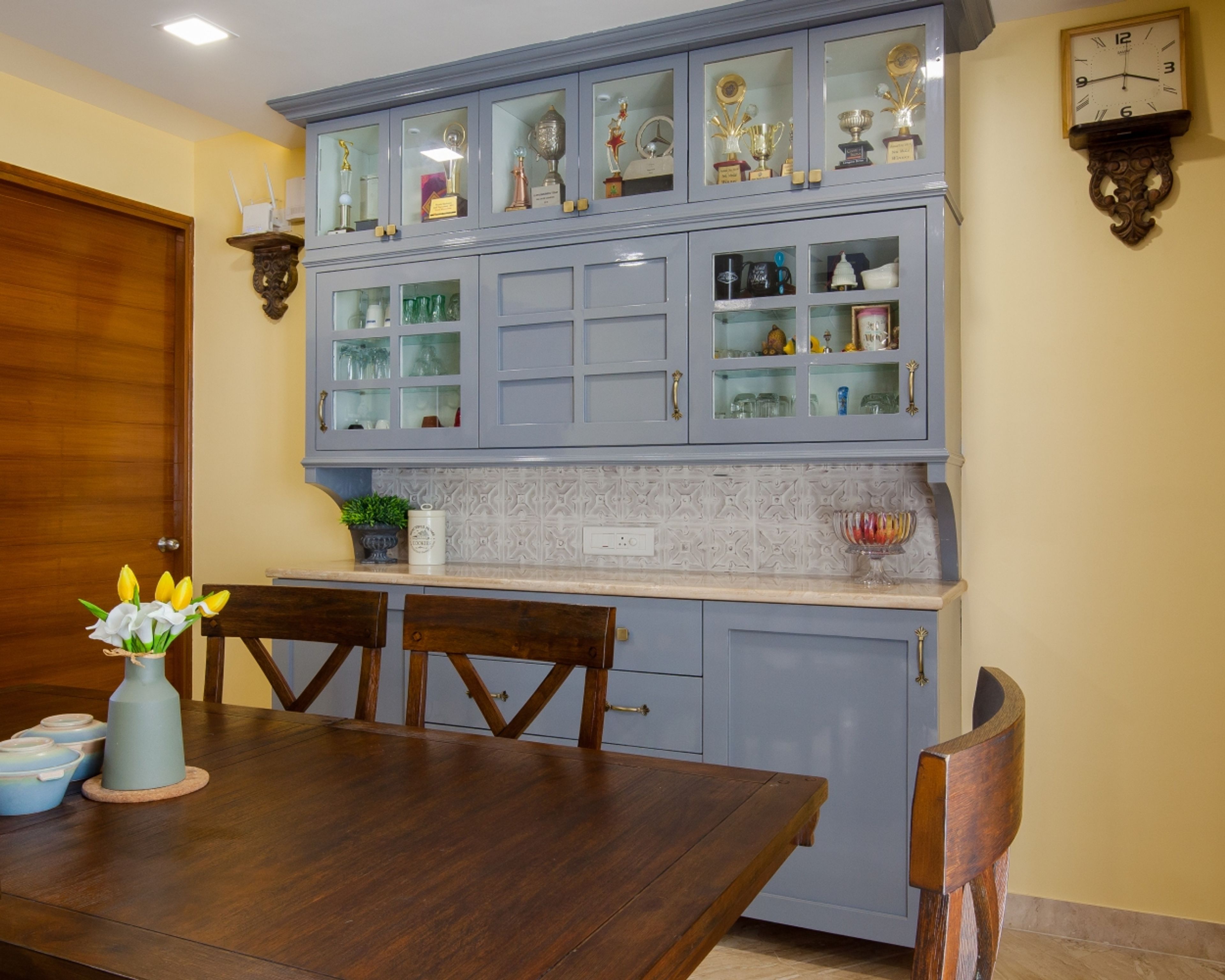 Crockery Unit Design with Glass Display