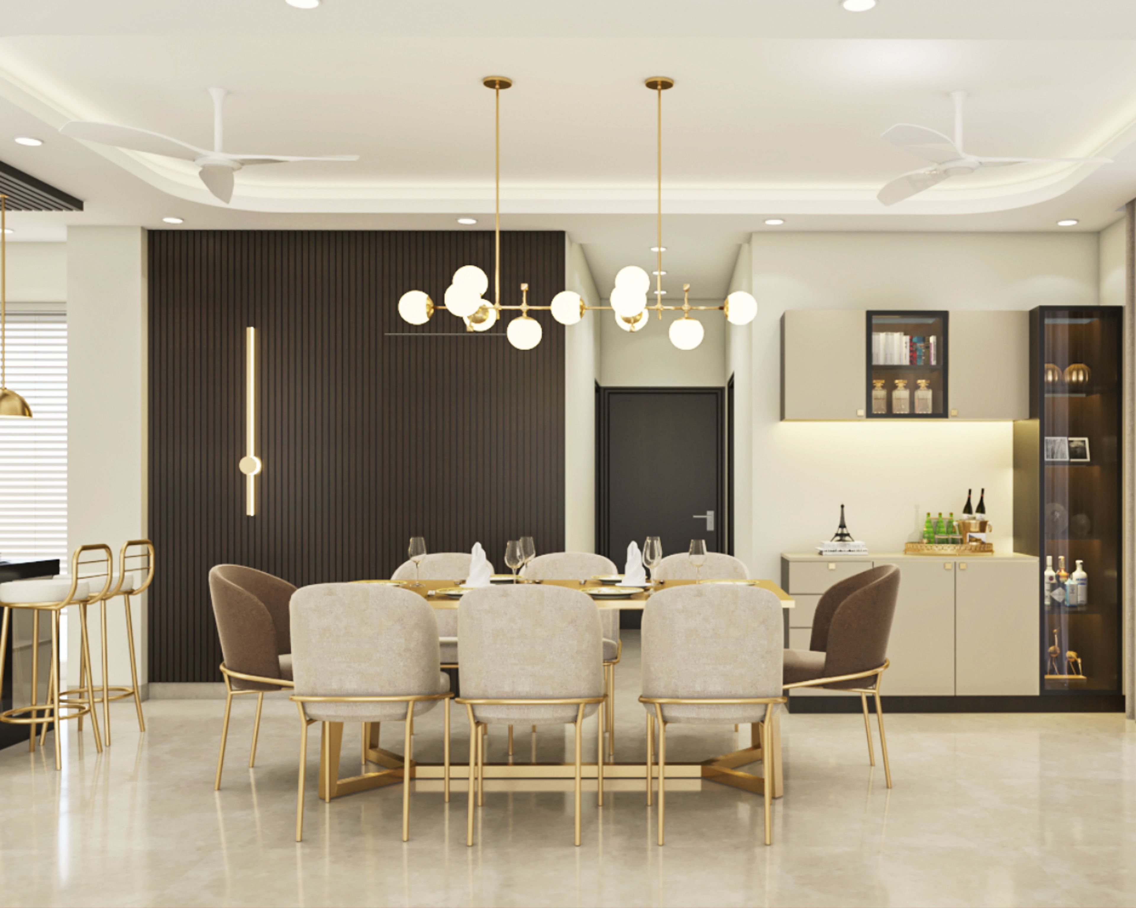 Dining Room Design with 8-Seater Dining Table