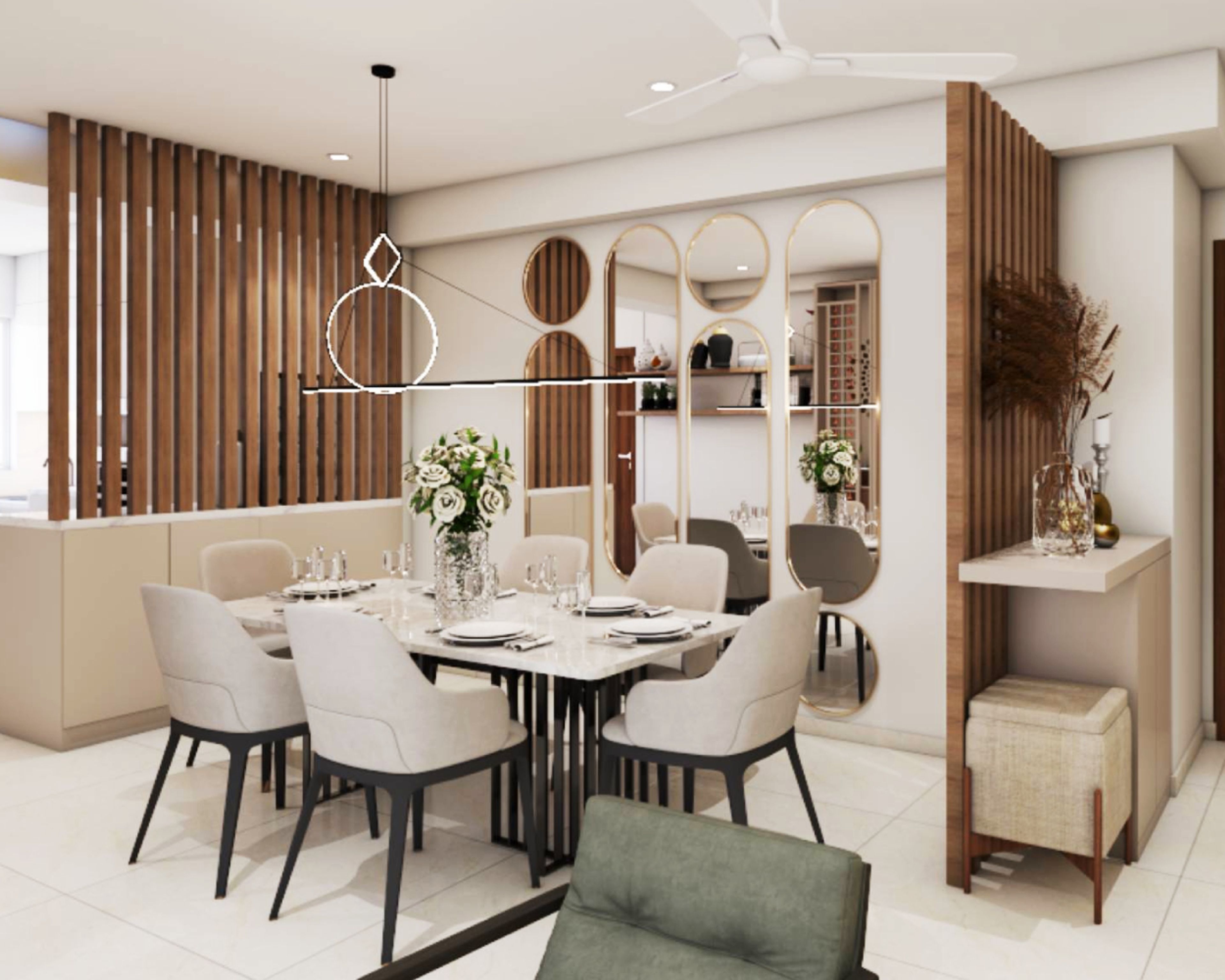 Dining Room Design with White Tabletop