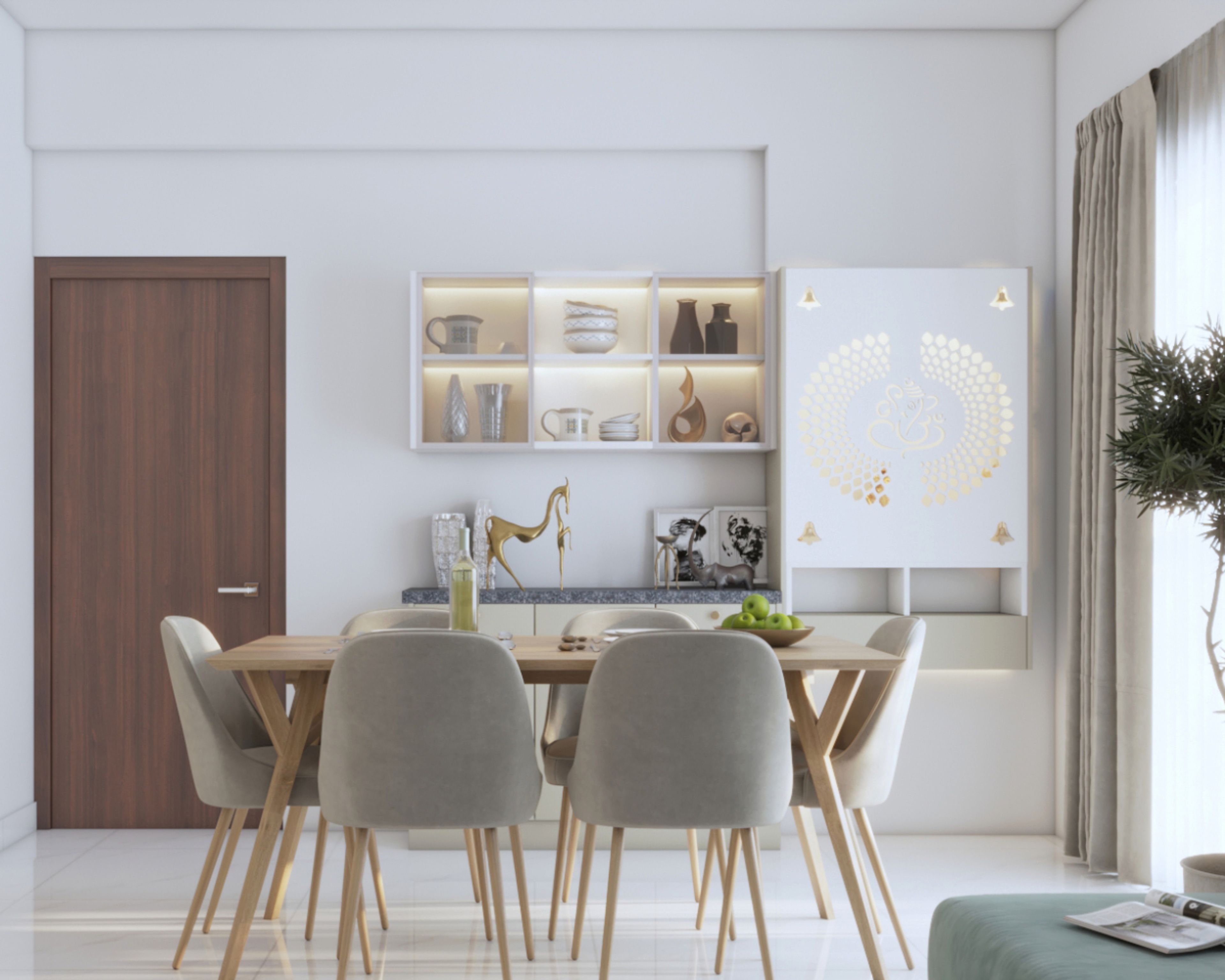 Dining Room Design with 6-Seater Table