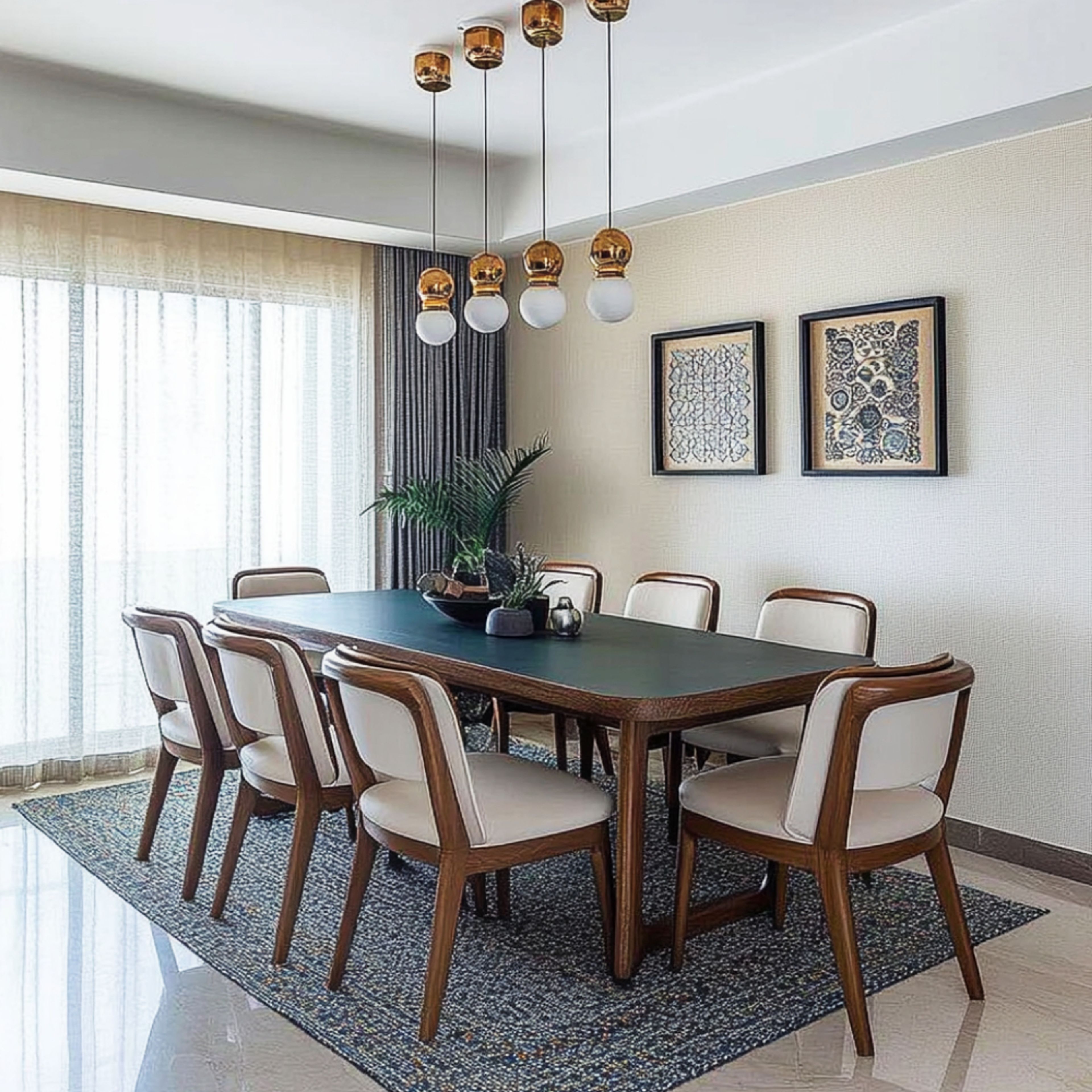 Dining Room Design with Wooden Table
