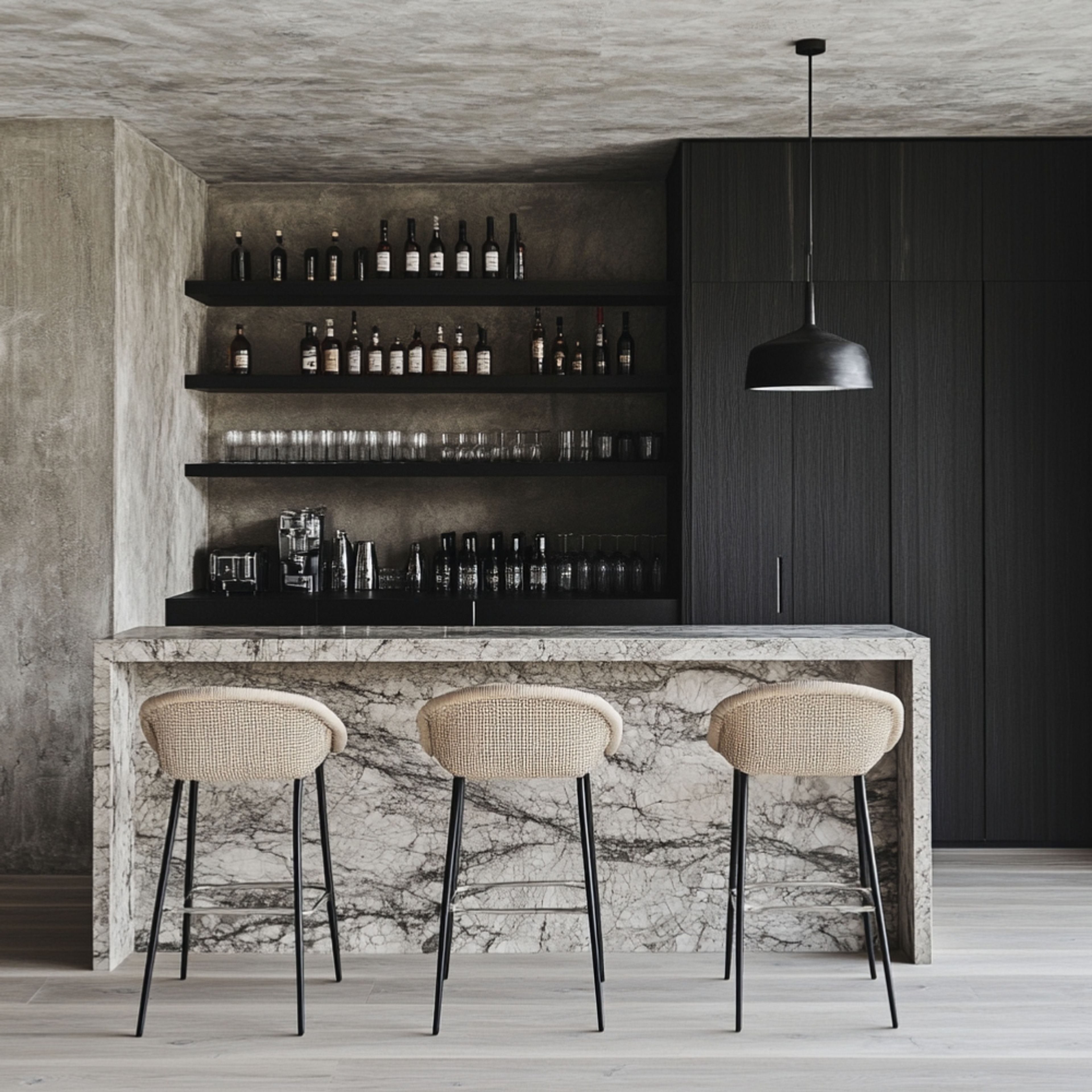 Home Bar Design with Tall Units