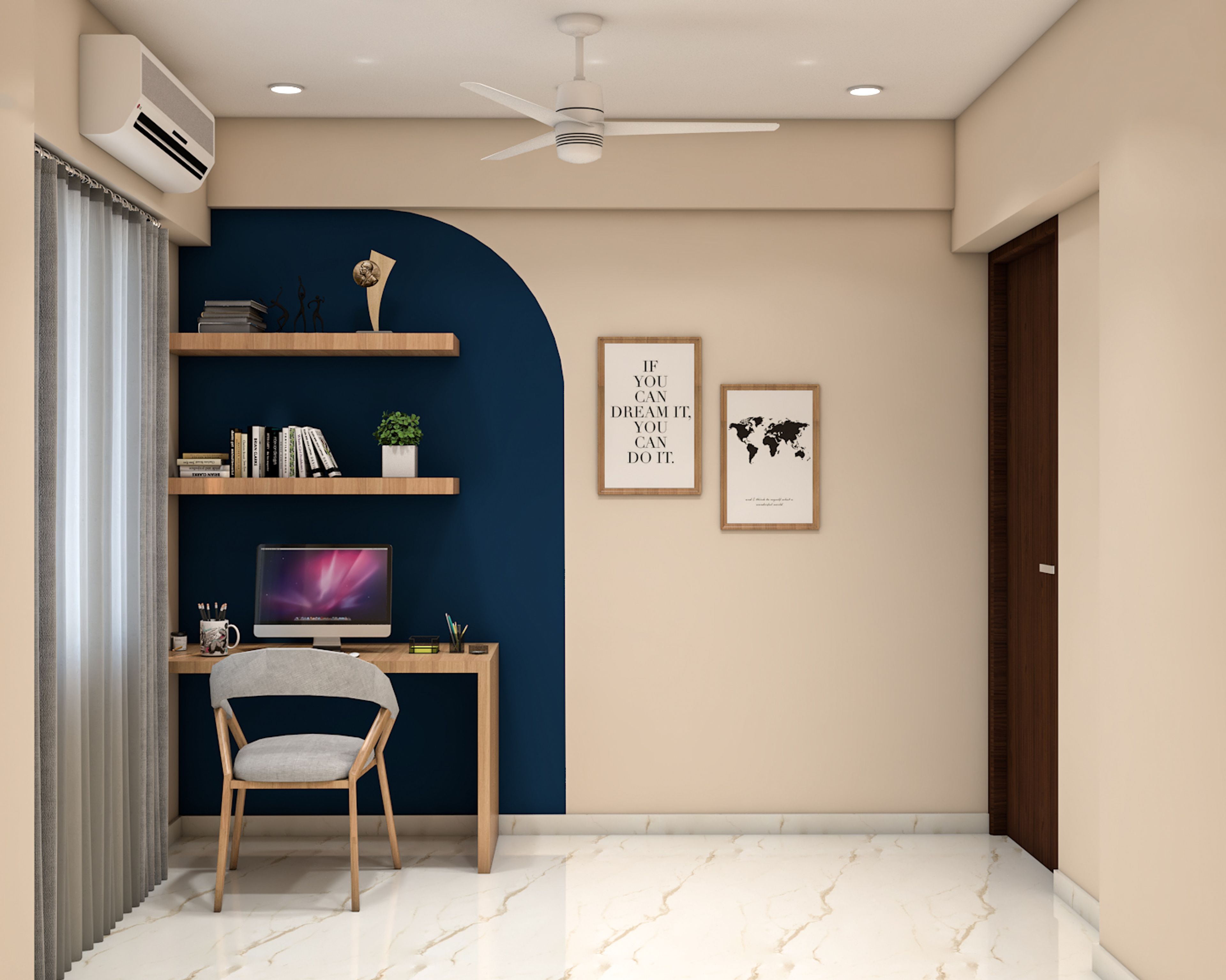 Contemporary Home Office Design with Study Table