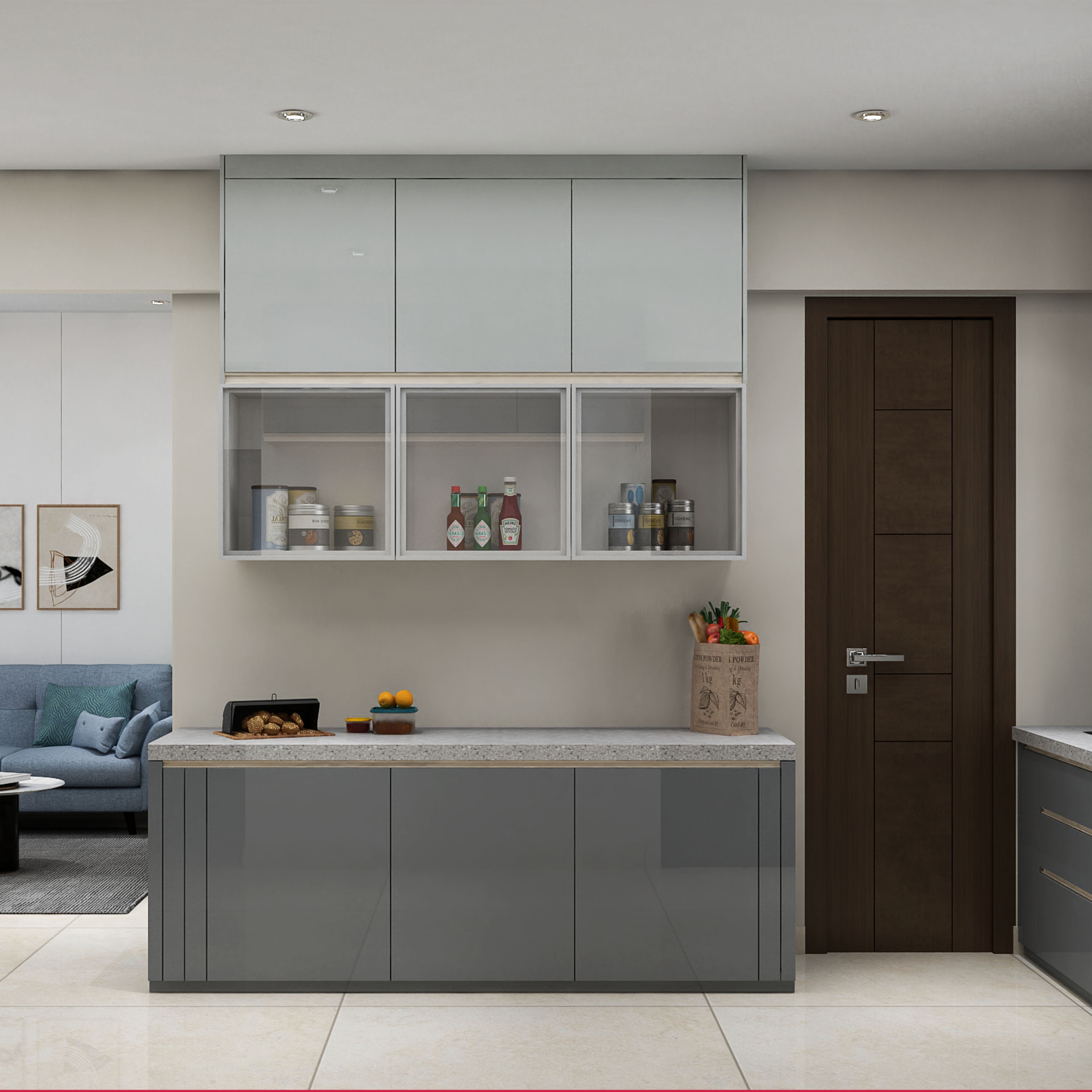 Open Kitchen Design with Granite Countertop