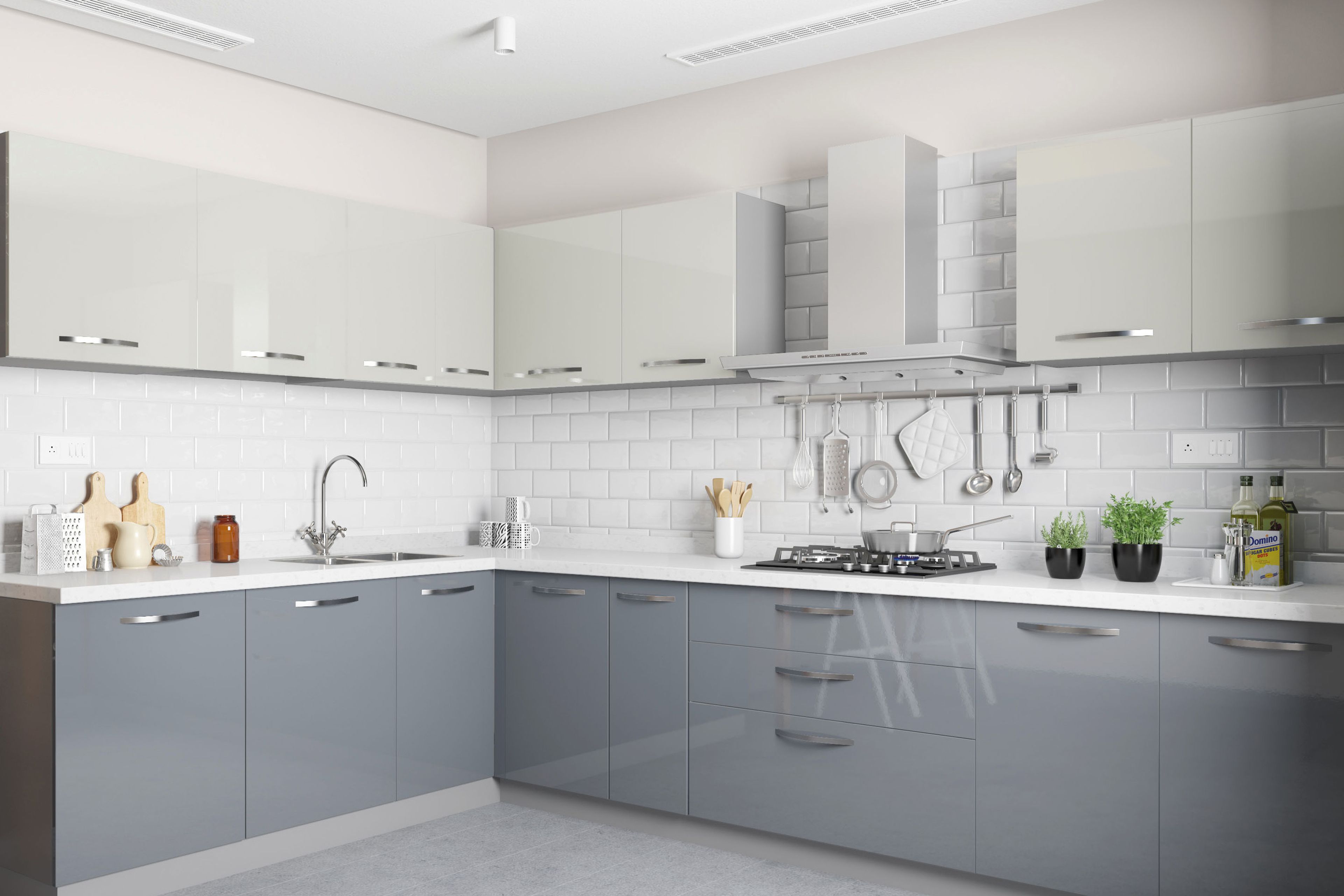 Subway Pattern White Ceramic Kitchen Tiles Design with Glossy Finish