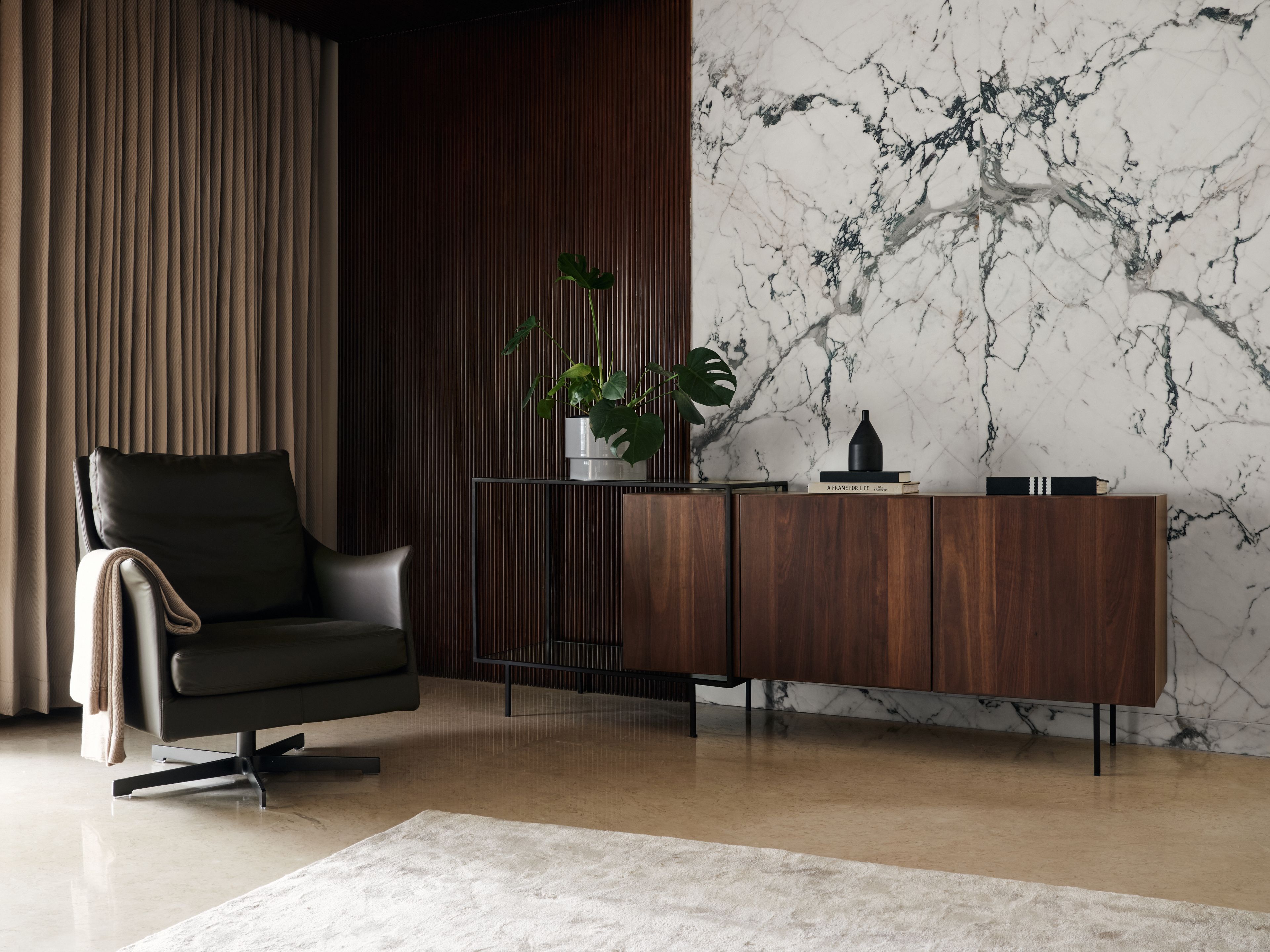 Rustic Living Room - Livspace