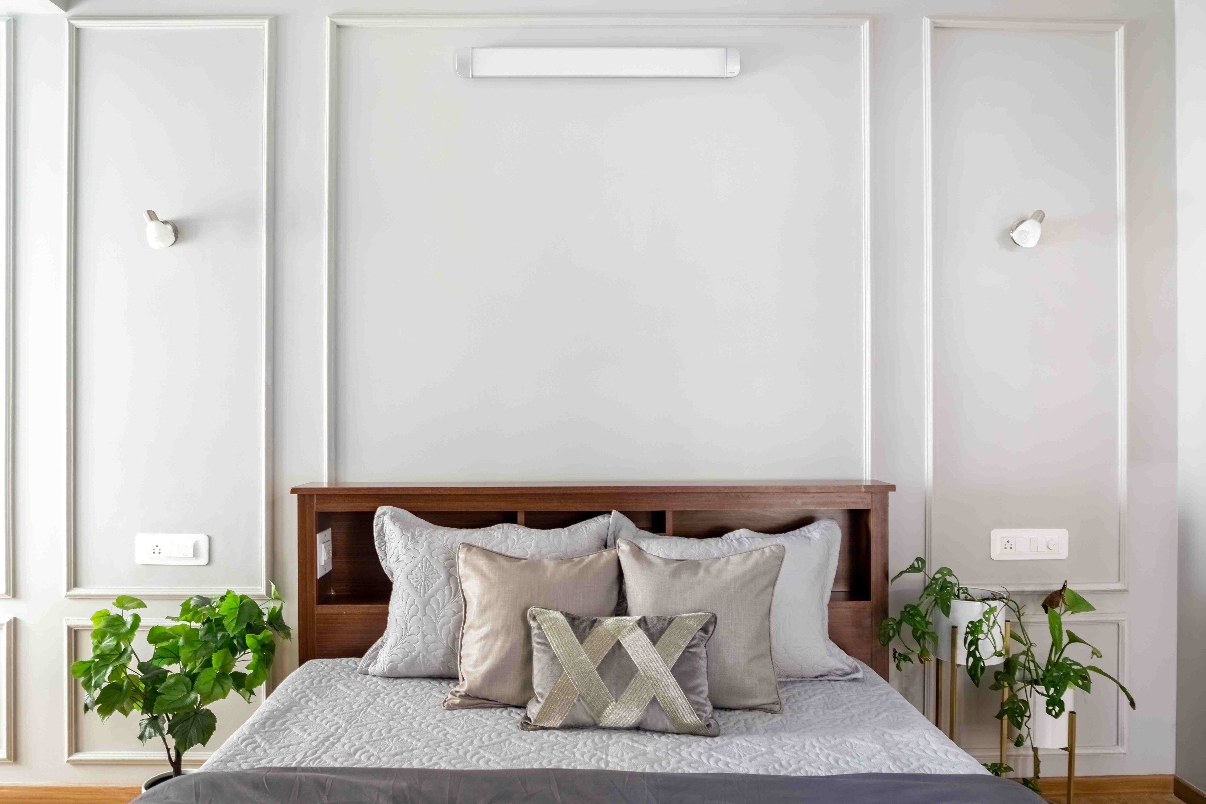 Grey Wall Design With Trims - Livspace