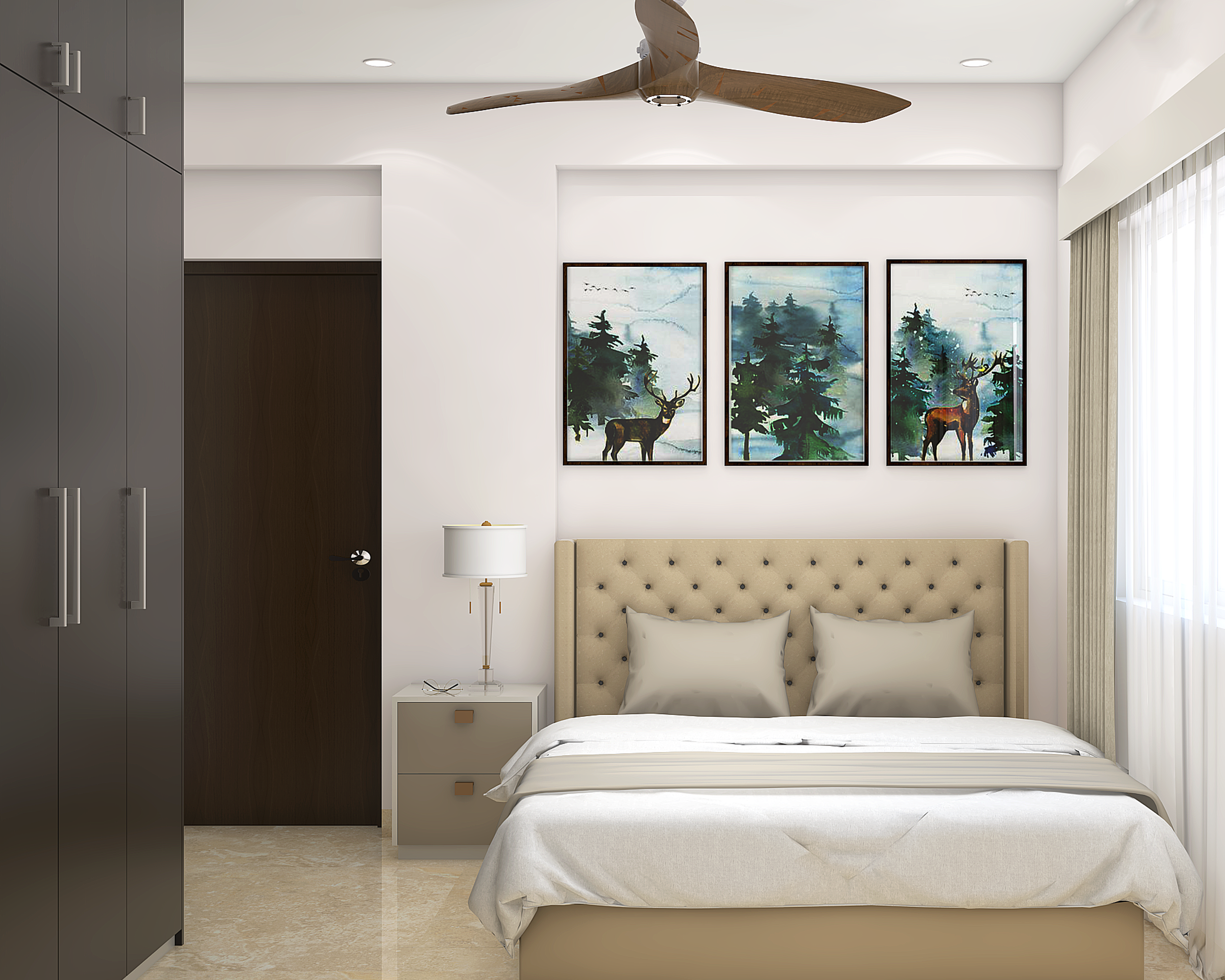 Modern Style Compact Master Bedroom Design