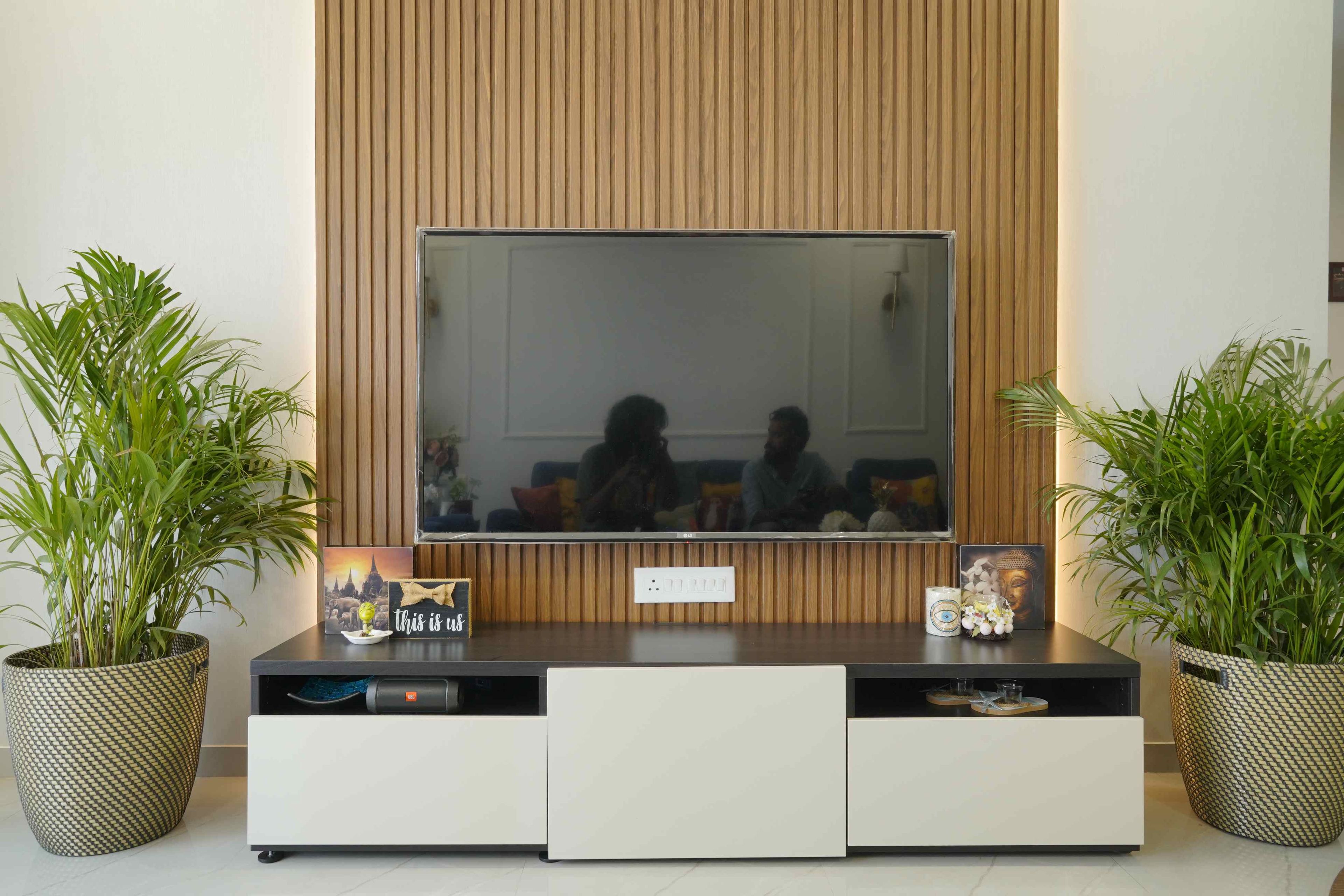 Brown Wall Design For TV Walls - Livspace