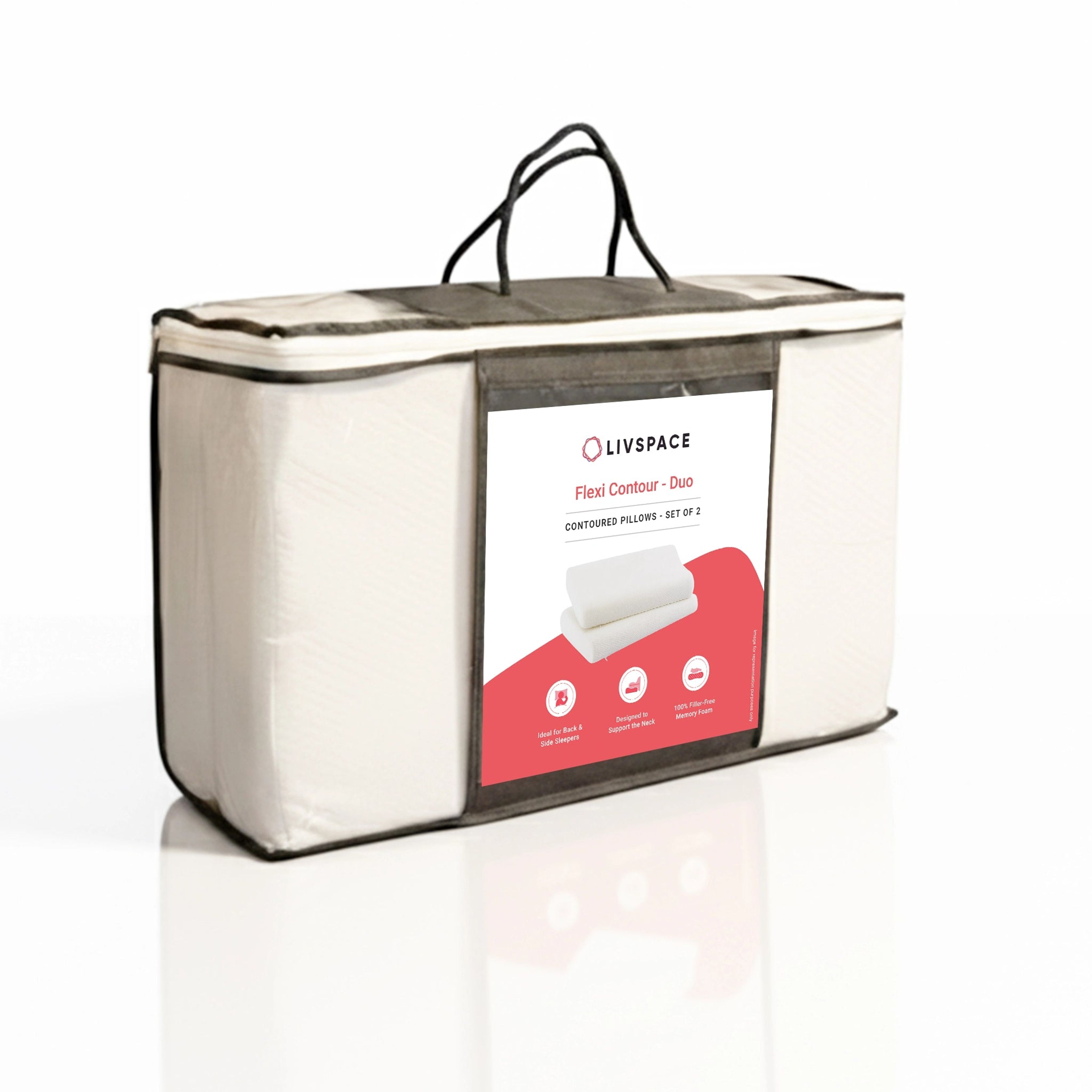 Flexi Contour | Contoured Memory Foam Pillow | Set of 2